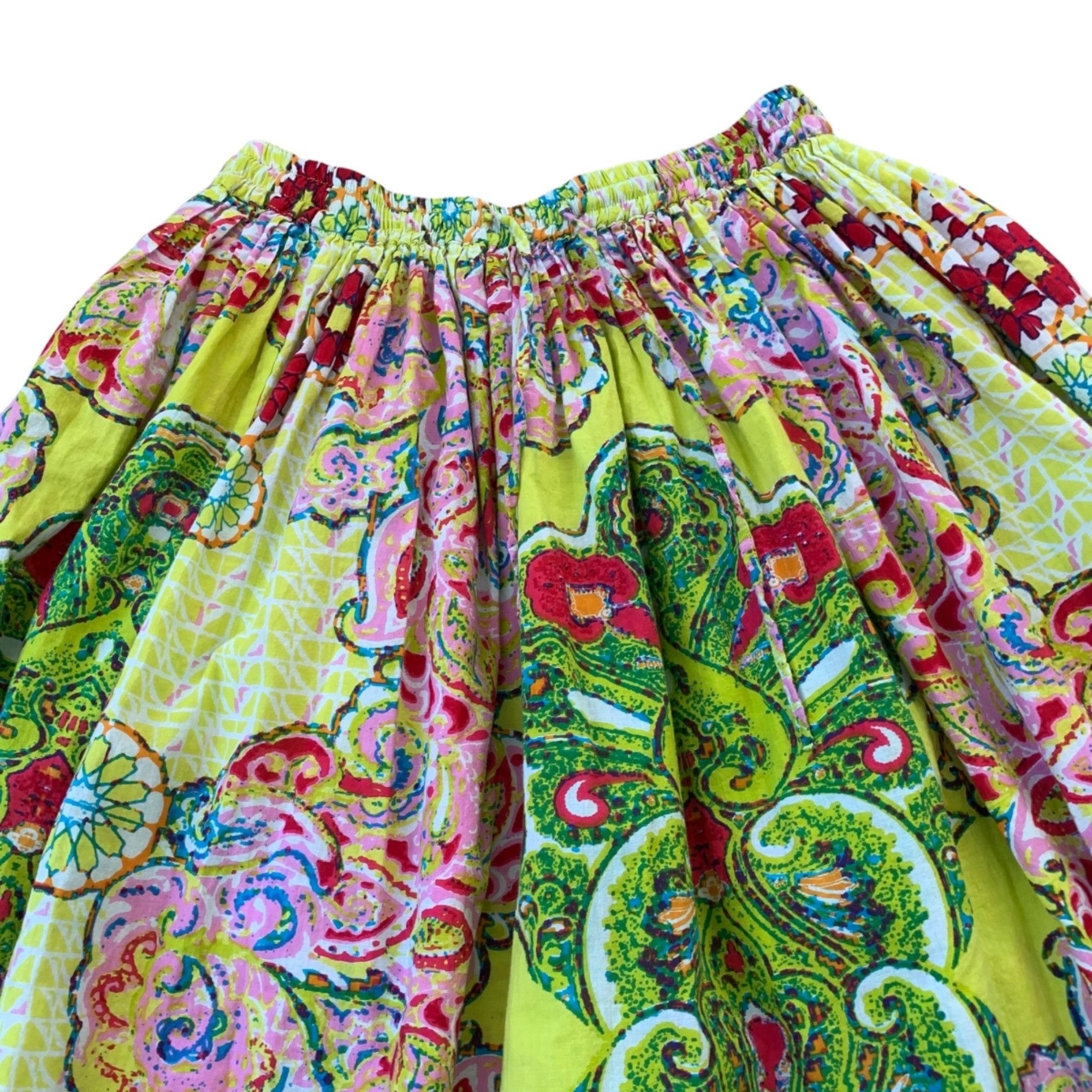 Other Bedford Fair Novelty Print Art To Wear Neon Boho Midi Skirt Size 26" / US 2 / IT 38 - 2 Thumbnail