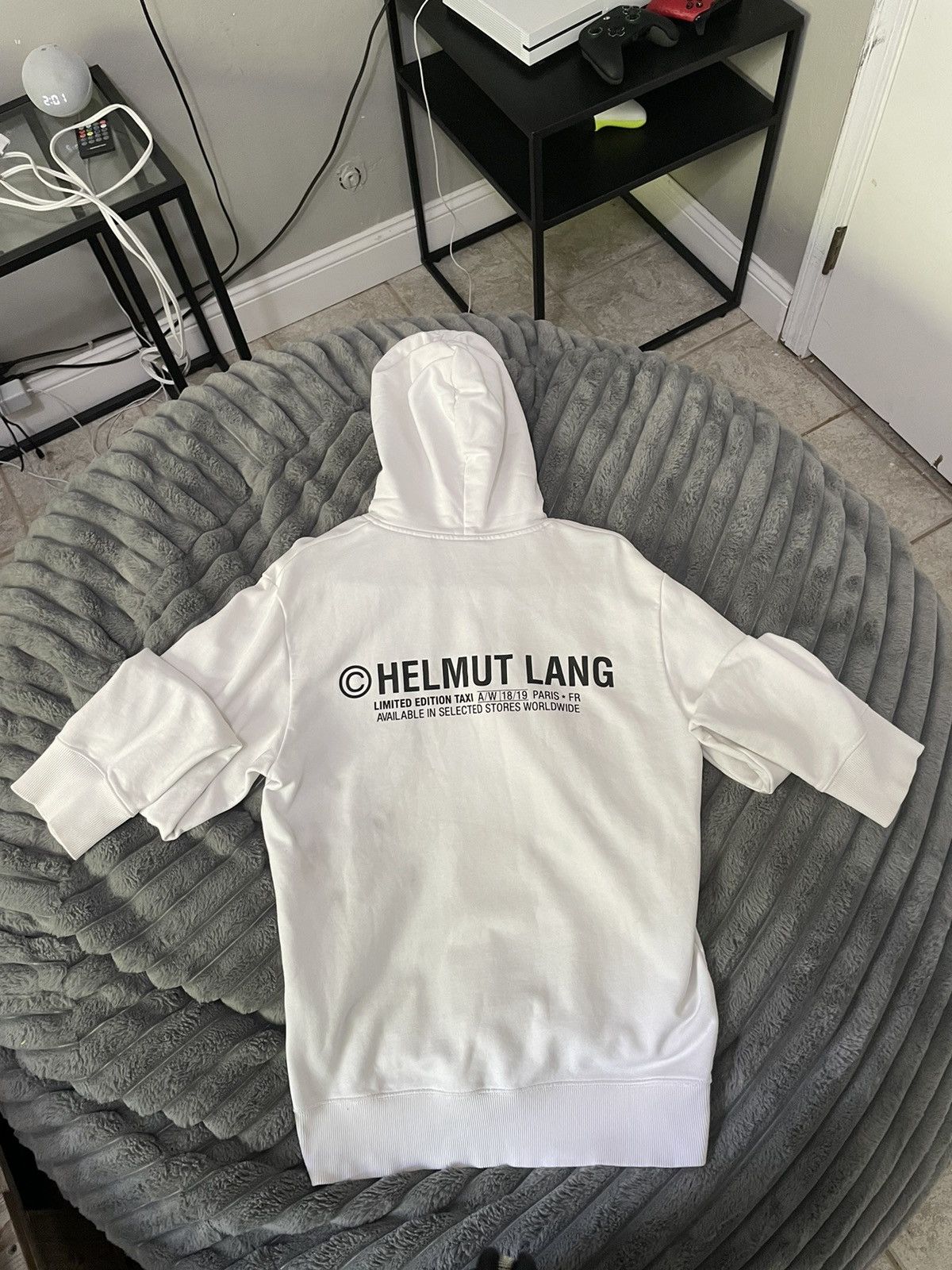 Fashion helmut lang white taxi hoodie