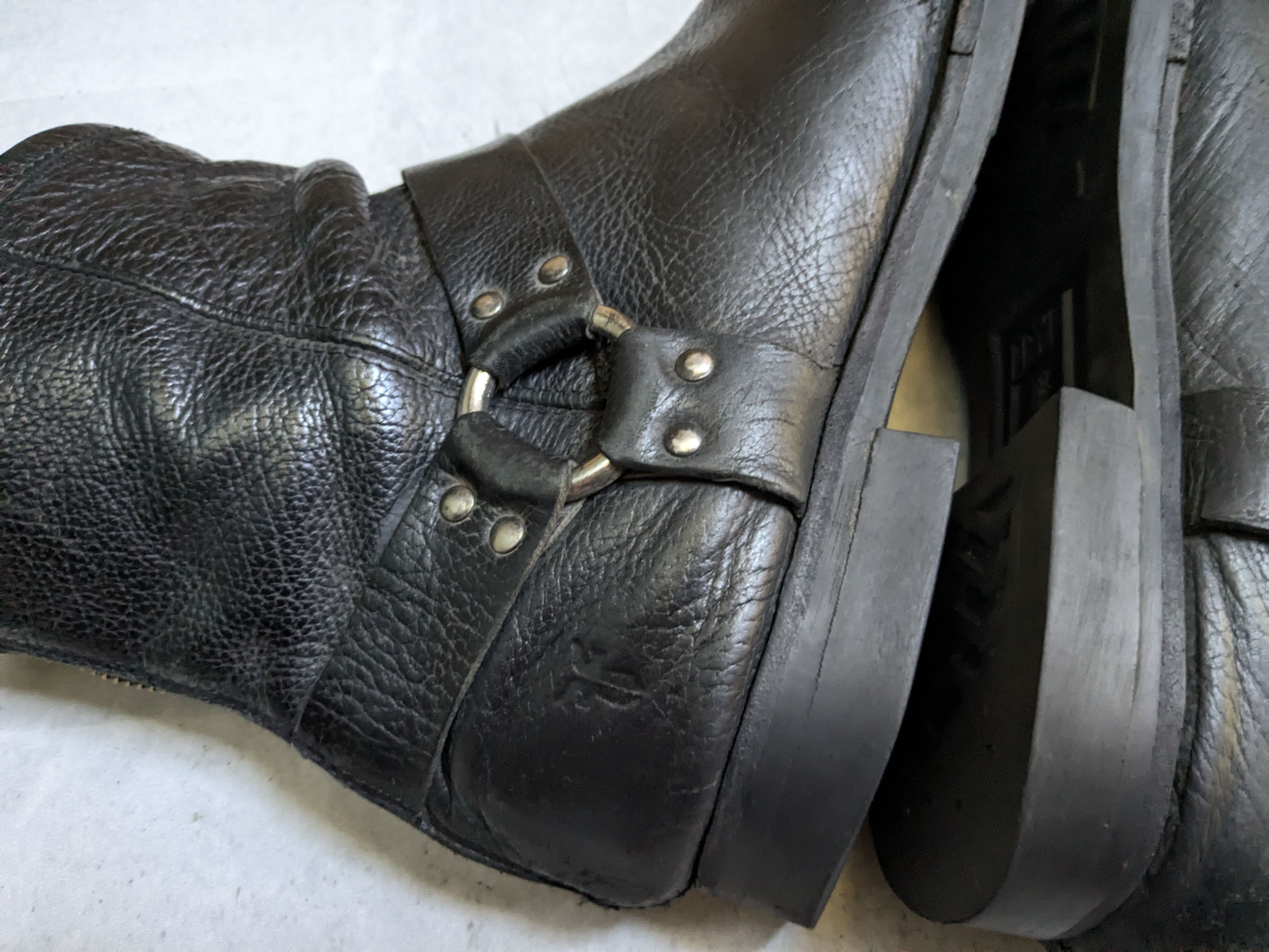 Frye Frye Harness Boots Black 13 D Back Zip Leather Size US 13 / EU 46 - 8 Thumbnail