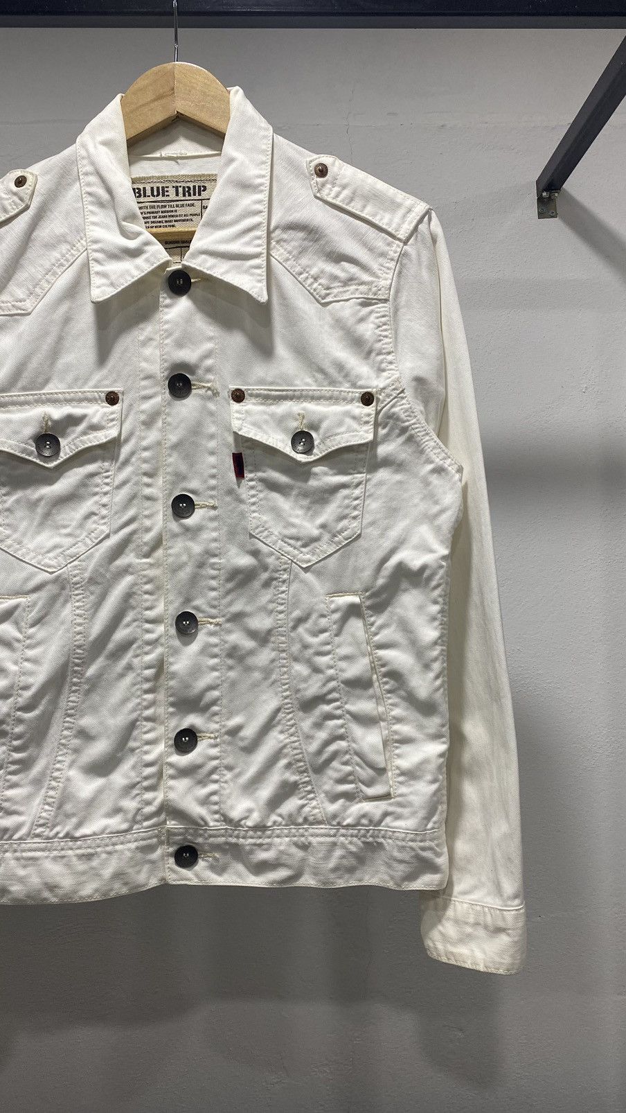 Edwin × Japanese Brand × Vintage Edwin 503 White Denim Jacket 90s Size US S / EU 44-46 / 1 - 3 Thumbnail