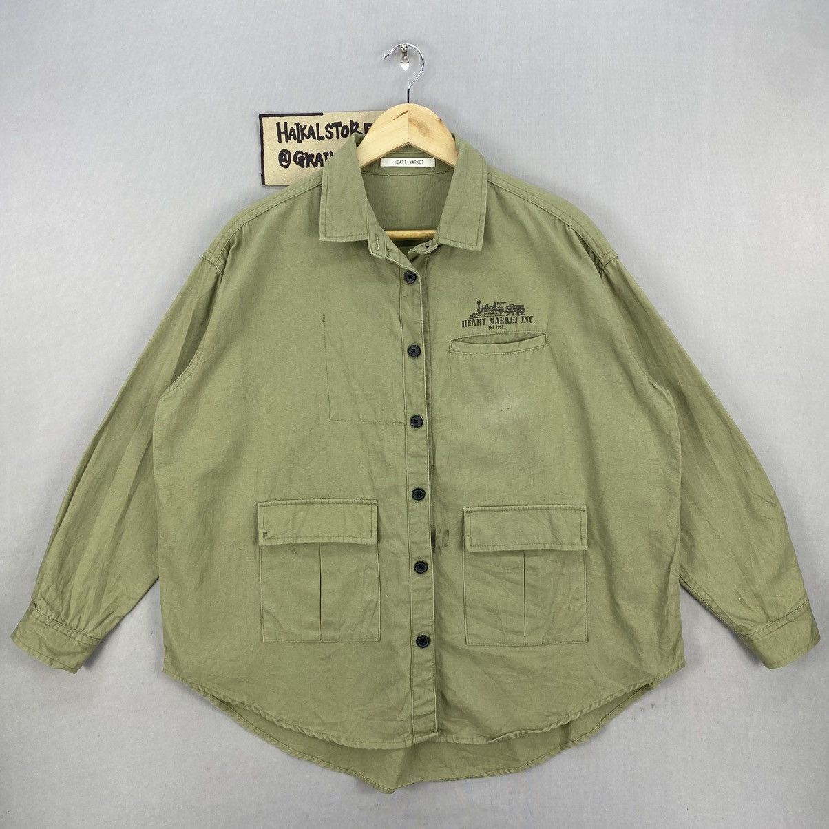 Flannel Heart Market Baggy Button Up Jacket Size M / US 6-8 / IT 42-44 - 1 Thumbnail