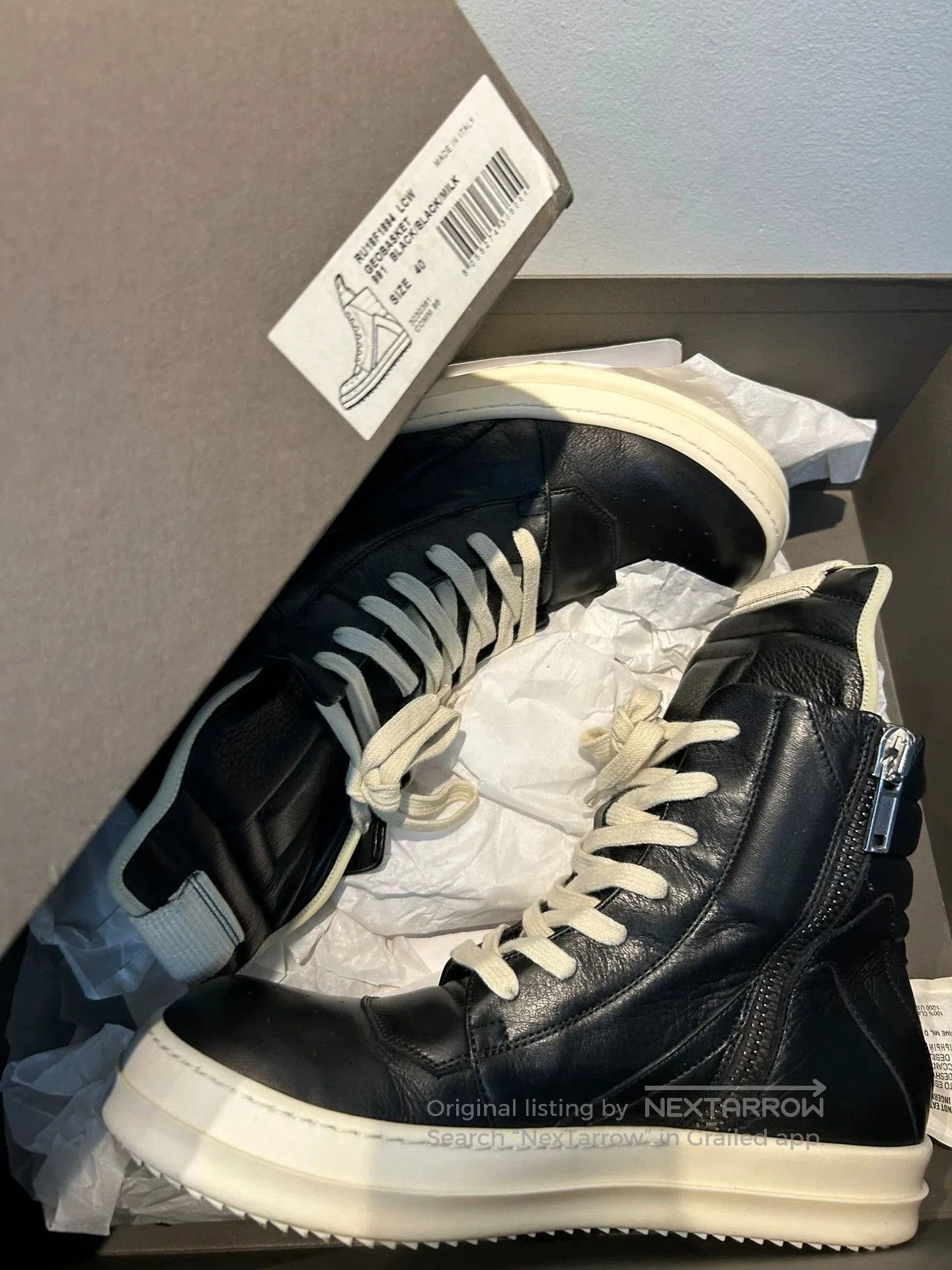 Rick Owens rick owens high-top leather sneakers size 40. Size US 7 / EU 40 - 8 Thumbnail
