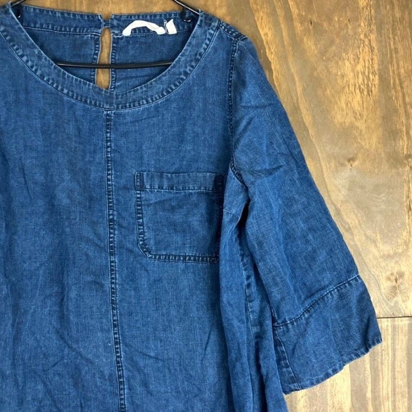 Soft Surroundings Soft Surroundings Shirt Blue Scoop Neck 3/4 Sleeve Tencel Large Womens Regular Adult L Casual Workwear Size L / US 10 / IT 46 - 5 Thumbnail