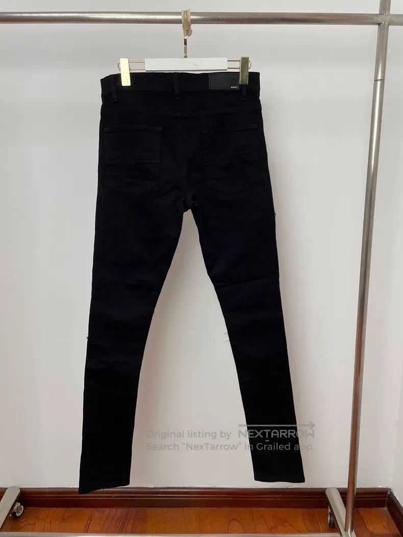 Amiri Amiri Size 32 Black ripped leather jeans Size US 32 / EU 48 - 2 Thumbnail
