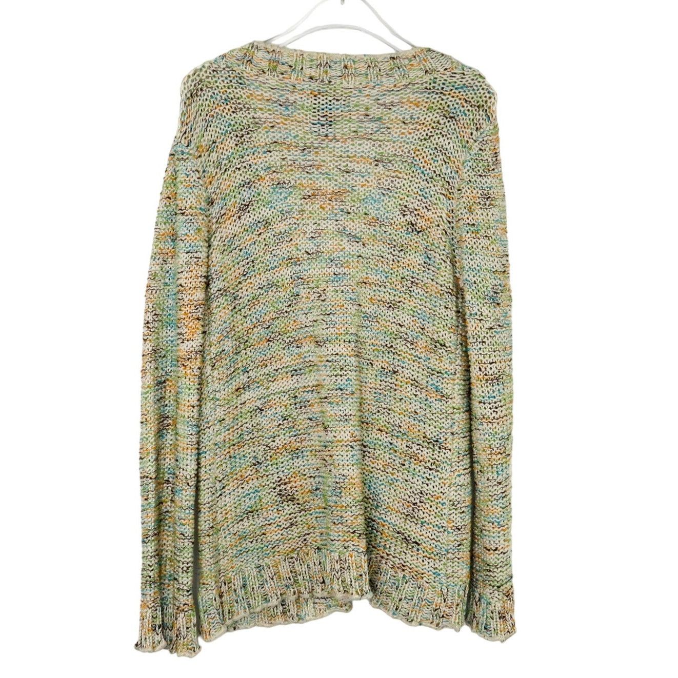 Bcbgmaxazria Y2k BCBGMAXAZRIA Multi Color Rainbow Knit Cardigan Large Size L / US 10 / IT 46 - 3 Thumbnail