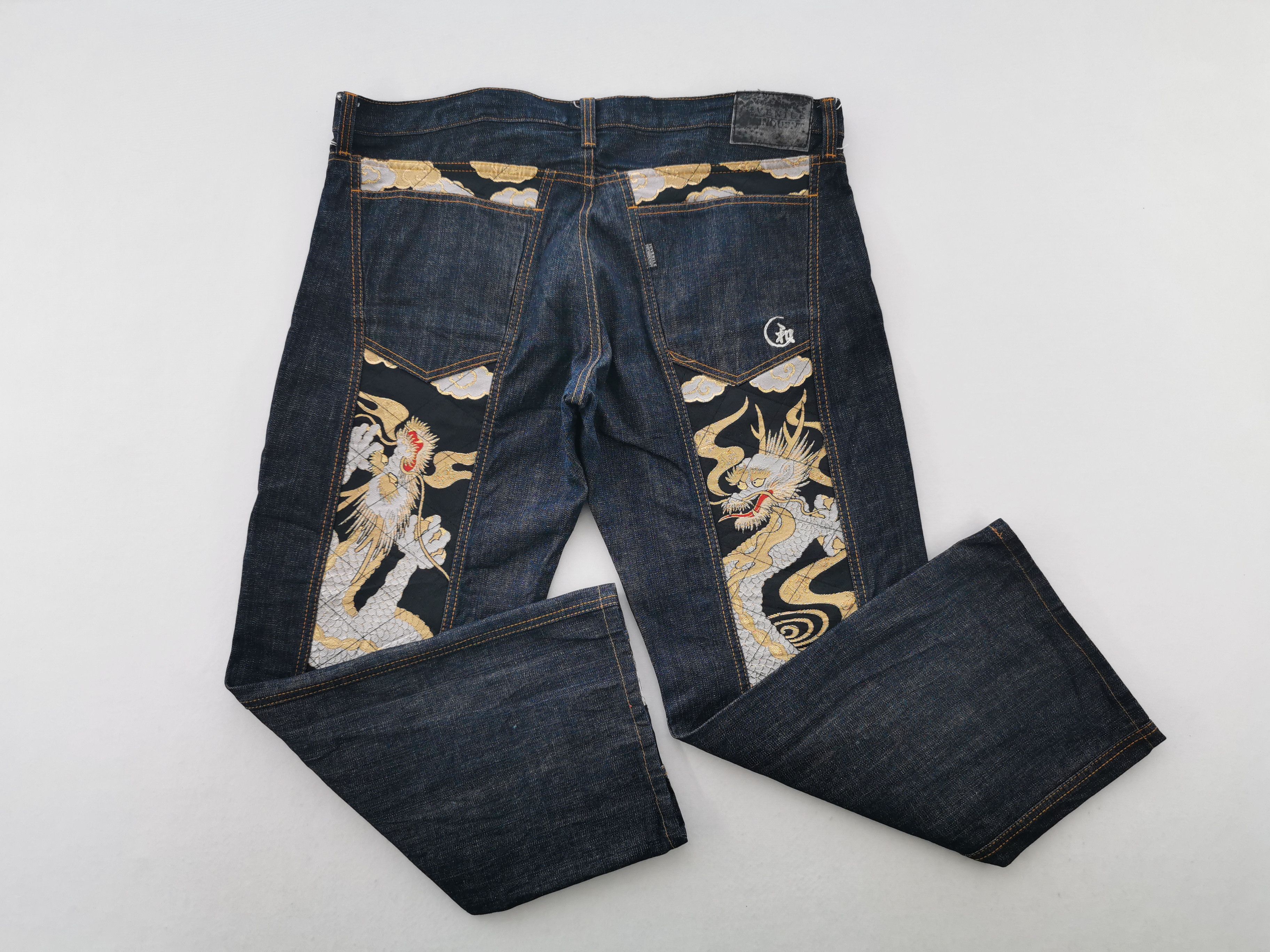 Japanese Brand × Vintage Vintage Juvenile Delinquent Dragon Indigo Denim Size 41 Size US 41 - 6 Thumbnail