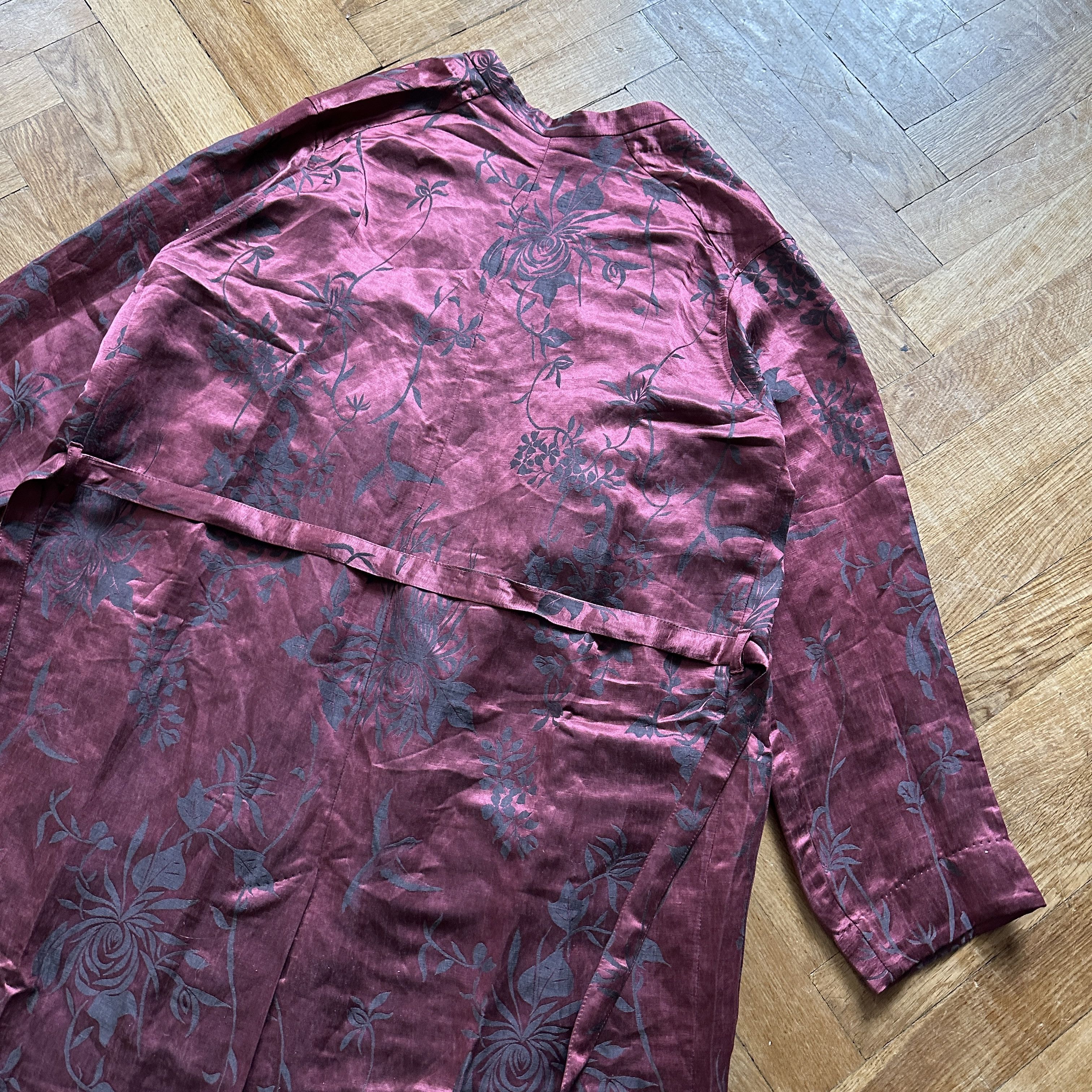 Haider Ackermann SS15 Floral Linen/Silk Oversized Belted Kimono Size US XS / EU 42 / 0 - 3 Thumbnail