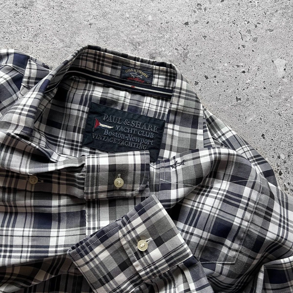 Designer × Paul & Shark Paul&Shark Yachting Mens Plaid Long Sleeve Button Shirt Size US XL / EU 56 / 4 - 6 Thumbnail