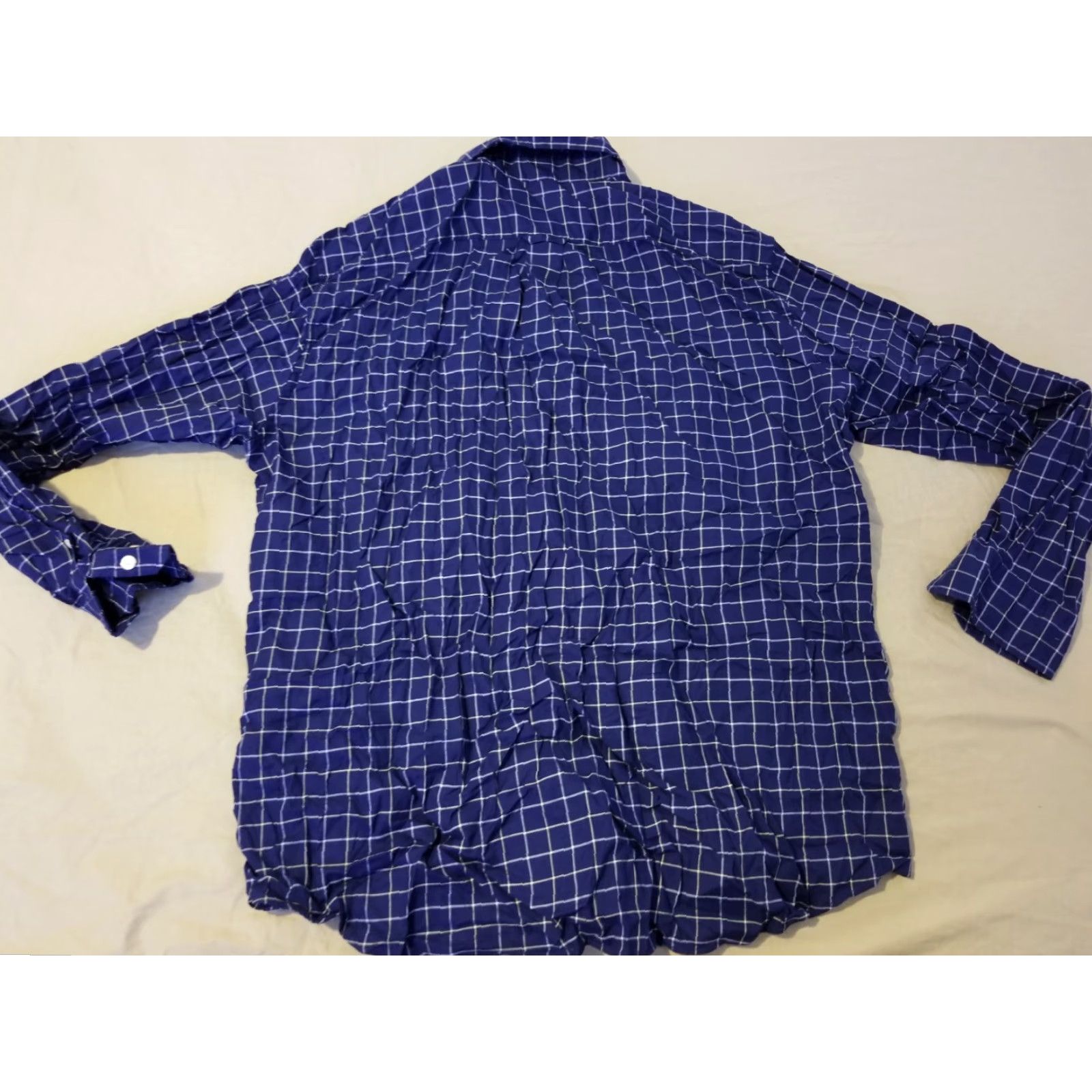 Nautica Nautica Mens Button-Up Dress Shirt XL Navy Blue Cotton Long Sleeve Button-Down Collar Casual Regular Fit Size 46R - 6 Thumbnail