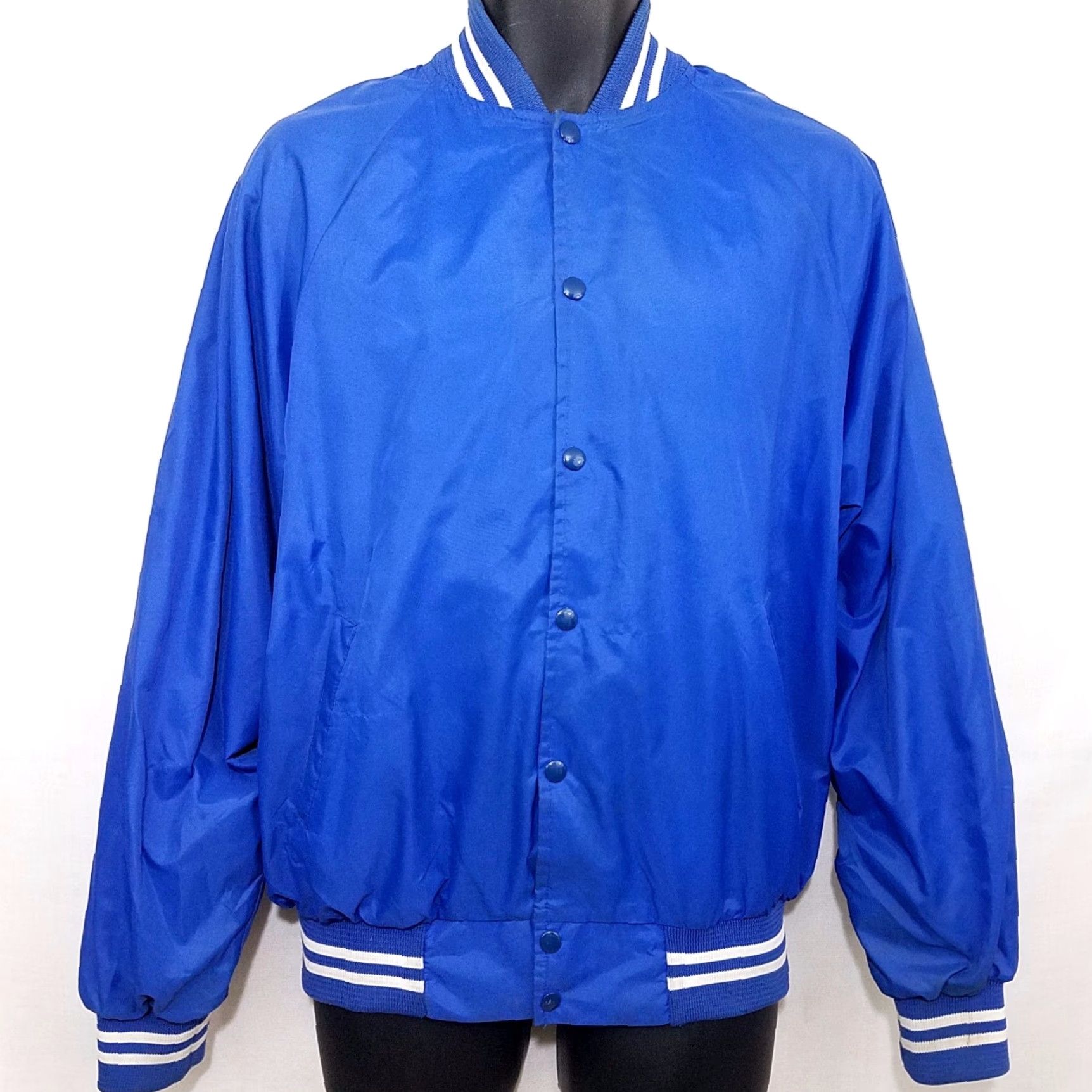 Vintage VINTAGE Baseball Satin Bomber Jacket Mens Size Large 80s 1988 TWCA Made In USA Blue Nike? Size US L / EU 52-54 / 3 - 3 Thumbnail