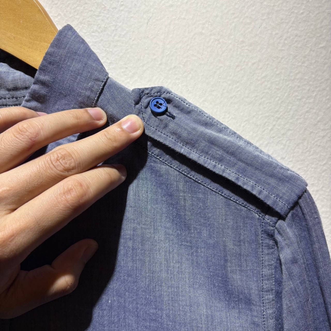 A.P.C. A.P.C Grey Japanese Linen Officer Style Shirt Size US M / EU 48-50 / 2 - 7 Thumbnail