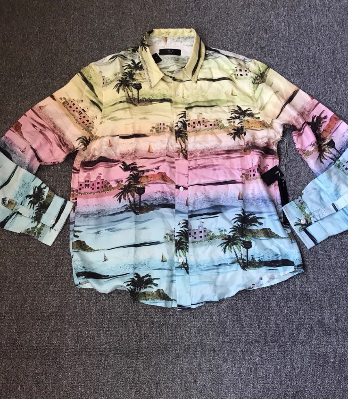 Amiri Amiri Summer Beach Palm Tree Gradient Long Sleeve Shirt, Size US XL / EU 56 / 4 - 3 Thumbnail