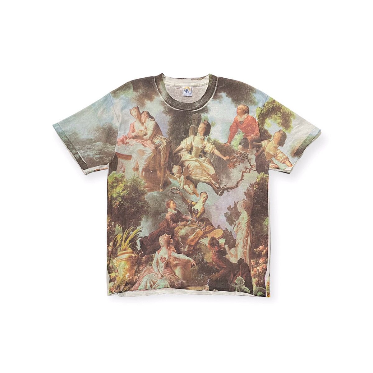 image of Art x Vintage ‘90S Jean-Honoré Fragonard Overprinted T-Shirt in White, Men's (Size XL)