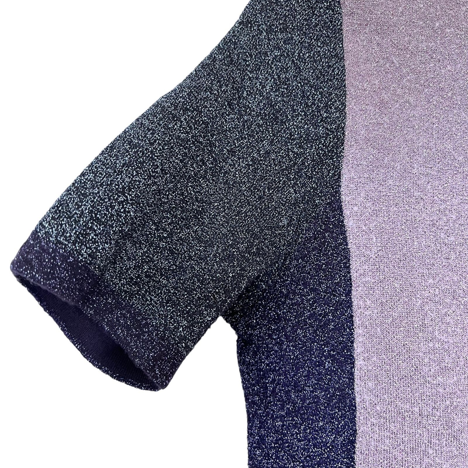 Hugo Boss HUGO BOSS Colorblock Top Sweater Pink Purple Black Metallic Size L / US 10 / IT 46 - 5 Thumbnail