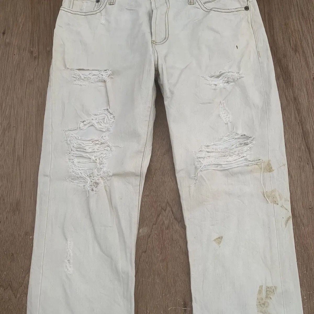 Japanese Brand 5-POCKET HIDEF JAPAN TROUSERS JEANS RIPPED RUSTY DIRTY PANTS Size US 30 / EU 46 - 2 Thumbnail