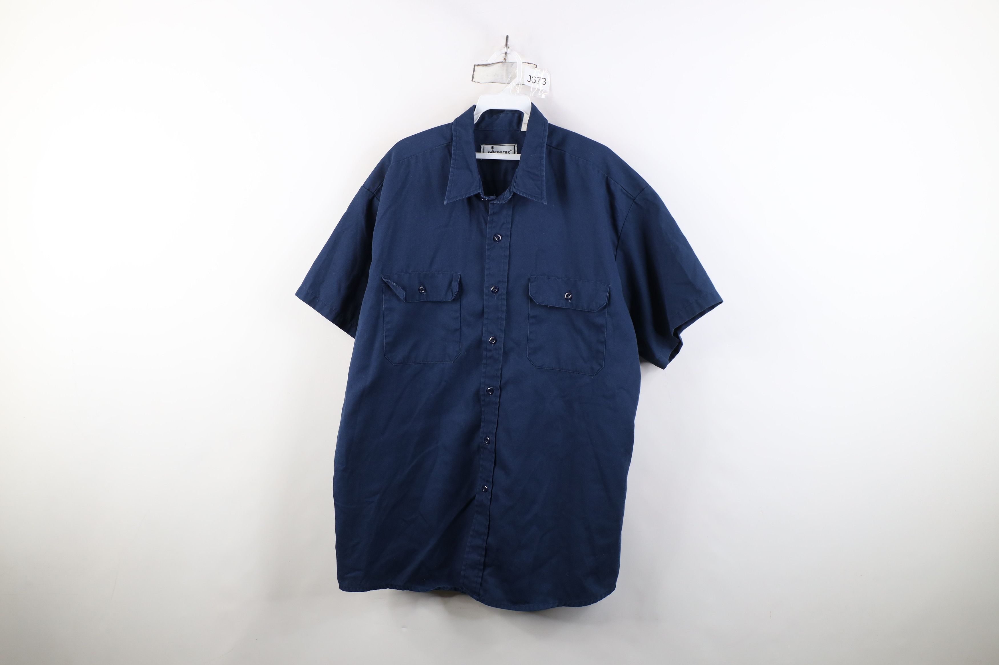 Vintage Vintage 90s Streetwear Workwear Mechanic Button Shirt Blue Size US XXL / EU 58 / 5 - 1 Thumbnail