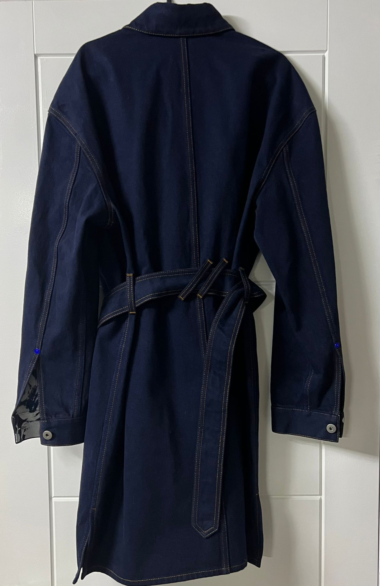 Burberry CC000024 Belted Denim Shirt Dress in Indigo Blue Size S / US 4 / IT 40 - 2 Thumbnail