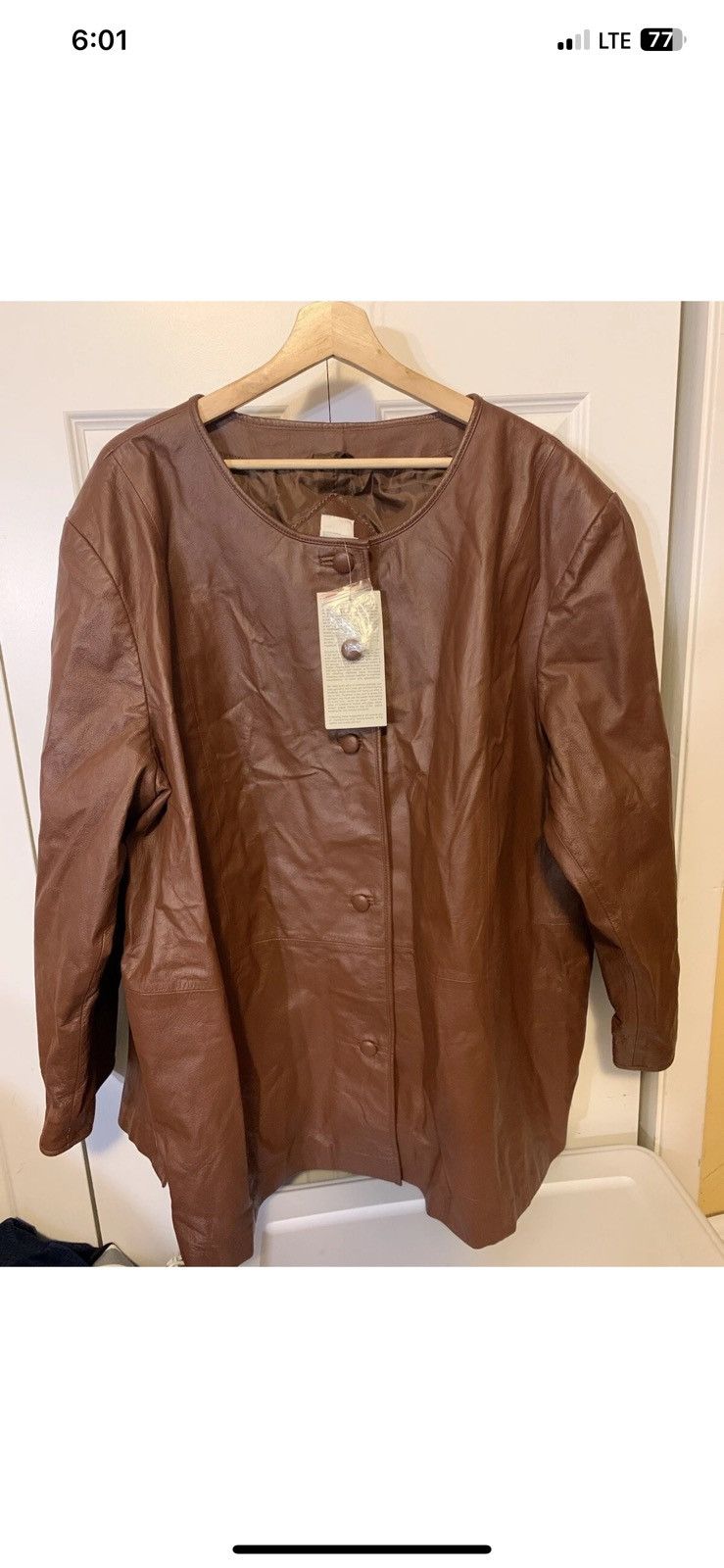 Other Roaman’s womens sz 34 leather top jacket brown Size 4XL / US 24-26 - 3 Thumbnail