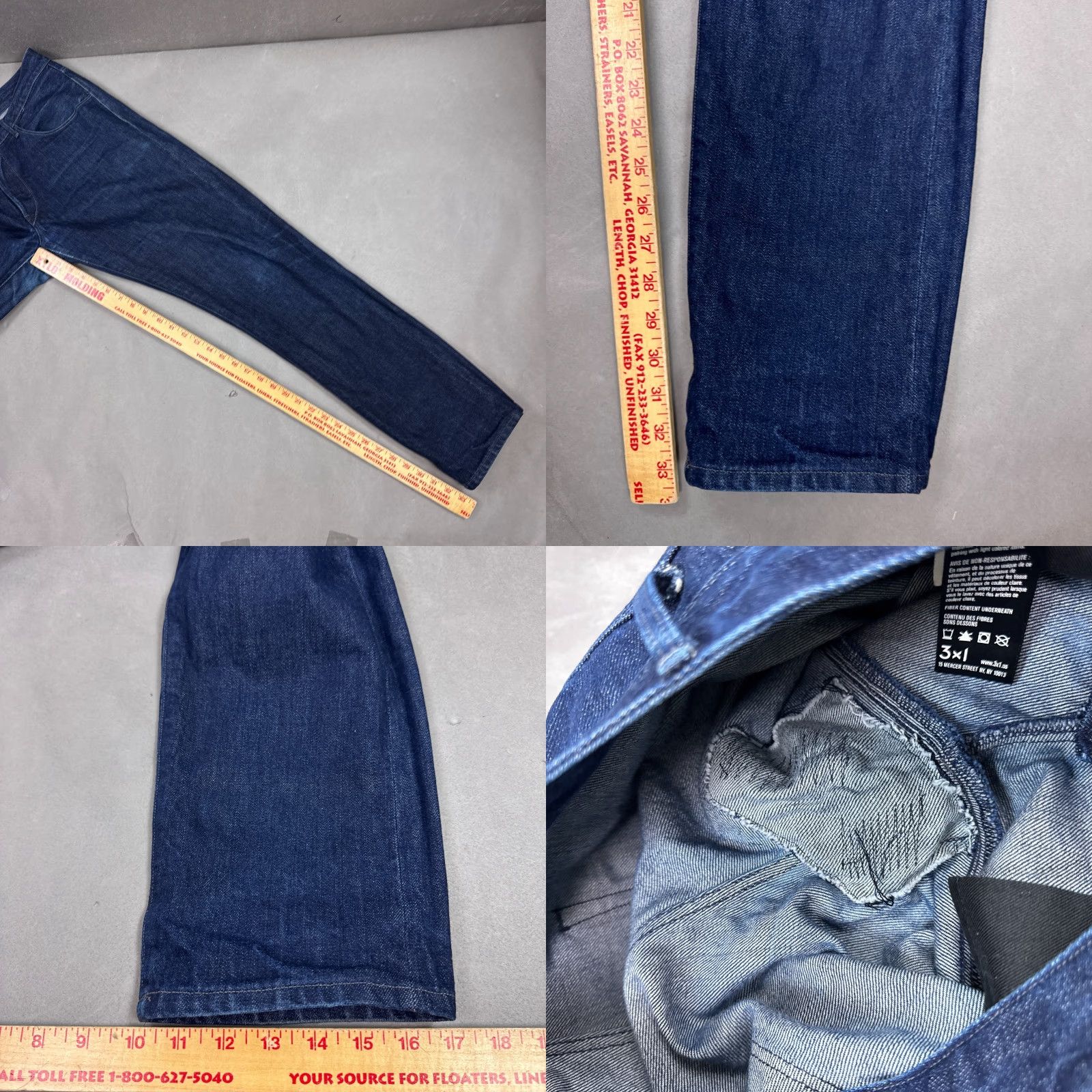 Levi's VINTAGE Levi's 3x1 Jeans Mens 34x34 Denim Dark Selvedge 5-Pocket Distressed 34 in Inseam Mens Regular Dark Wash Jeans Size US 34 / EU 50 - 10 Thumbnail