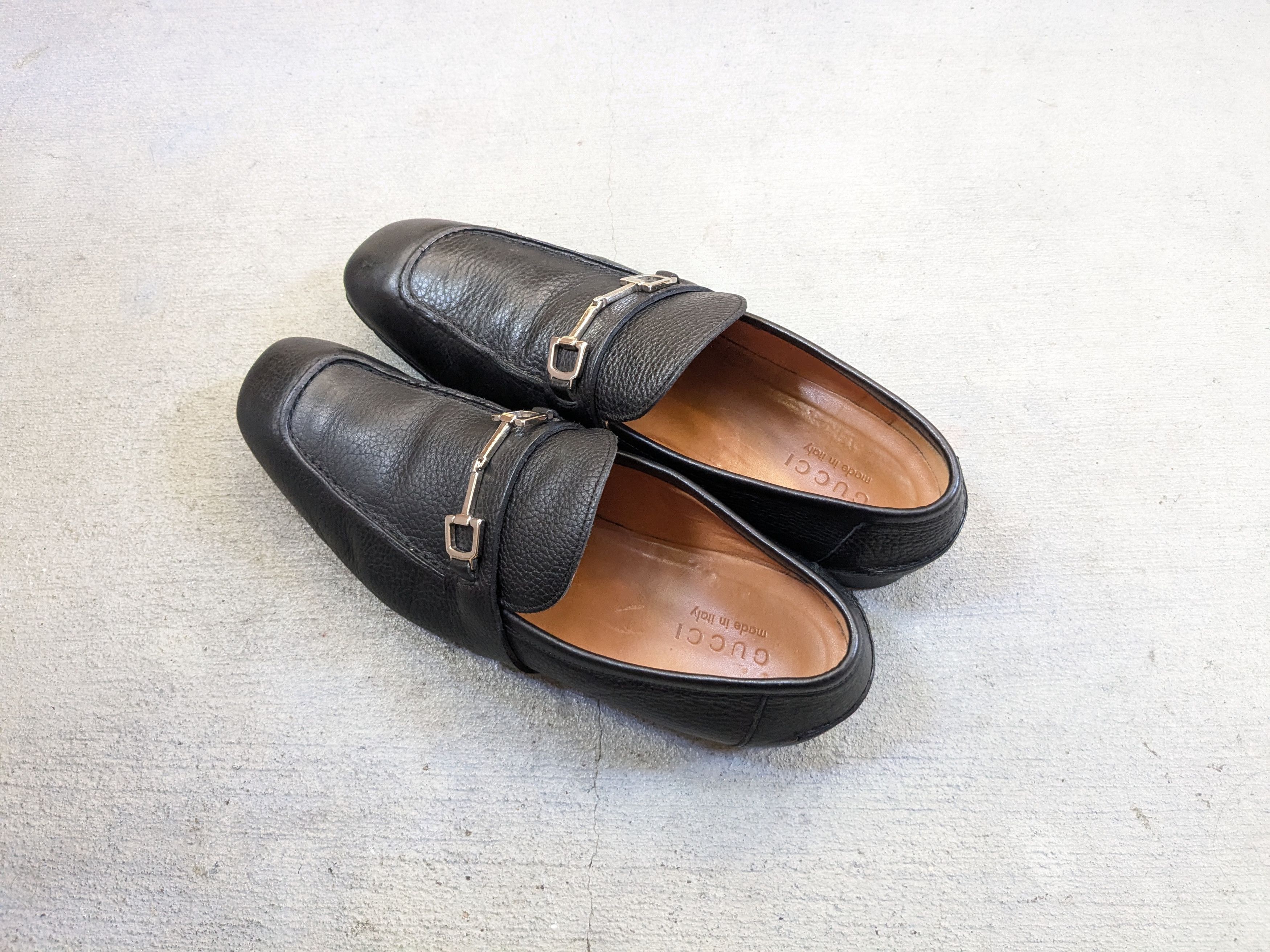 Gucci × Vintage Gucci Horsebit Loafers Black 10 Slip Ons Snaffle Leather Size US 10 / EU 43 - 14 Thumbnail