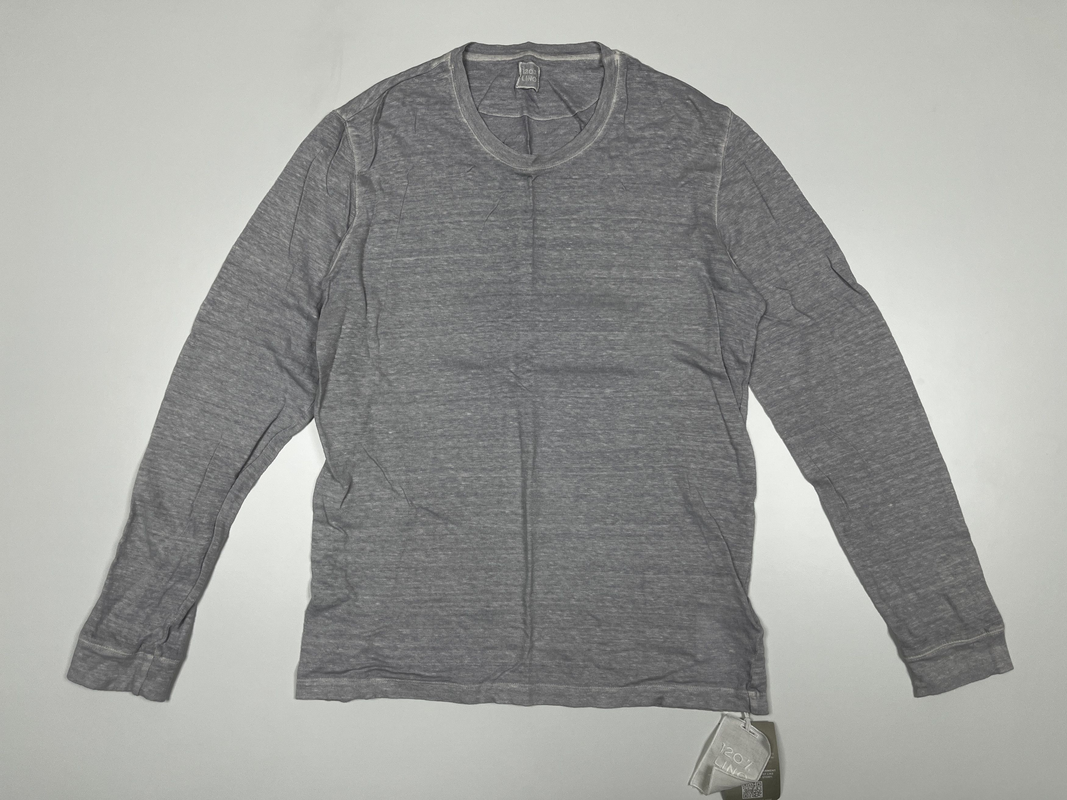 120% Lino 120% Lino Linen Long Sleeve T-Shirt Gray L Size US L / EU 52-54 / 3 - 1 Thumbnail