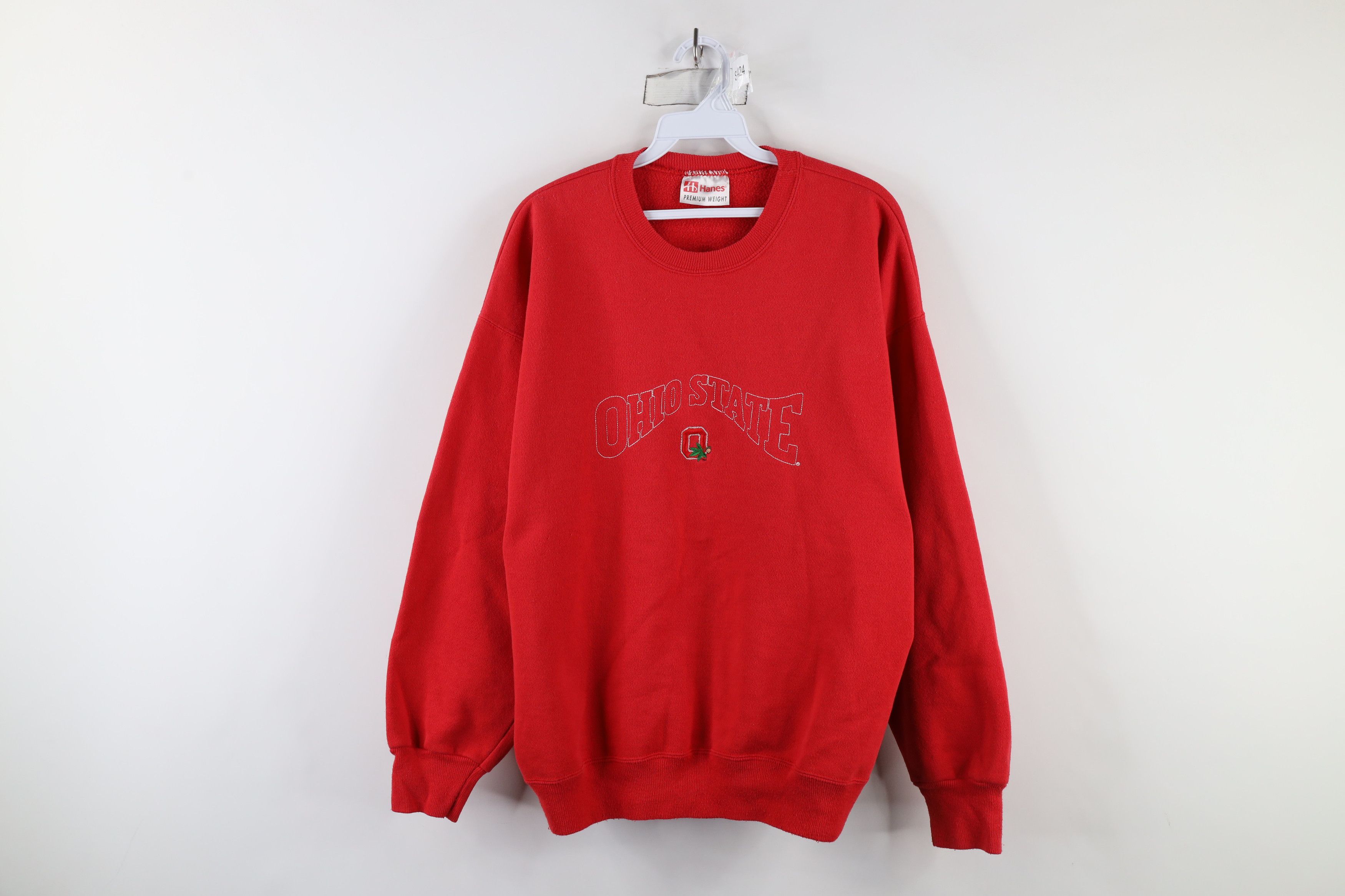 Vintage Vintage 90s Ohio State University Crewneck Sweatshirt Red Size US XL / EU 56 / 4 - 1 Thumbnail