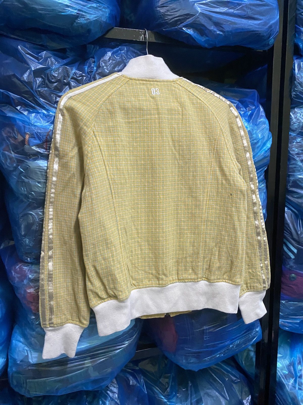 Adidas Vintage Adidas Sample Yellow Houndstooth Track Jacket Size US XS / EU 42 / 0 - 15 Thumbnail