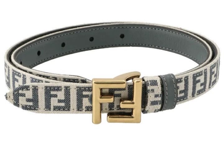 Fendi FF Woven Fabric Reversible Double Side Belt
