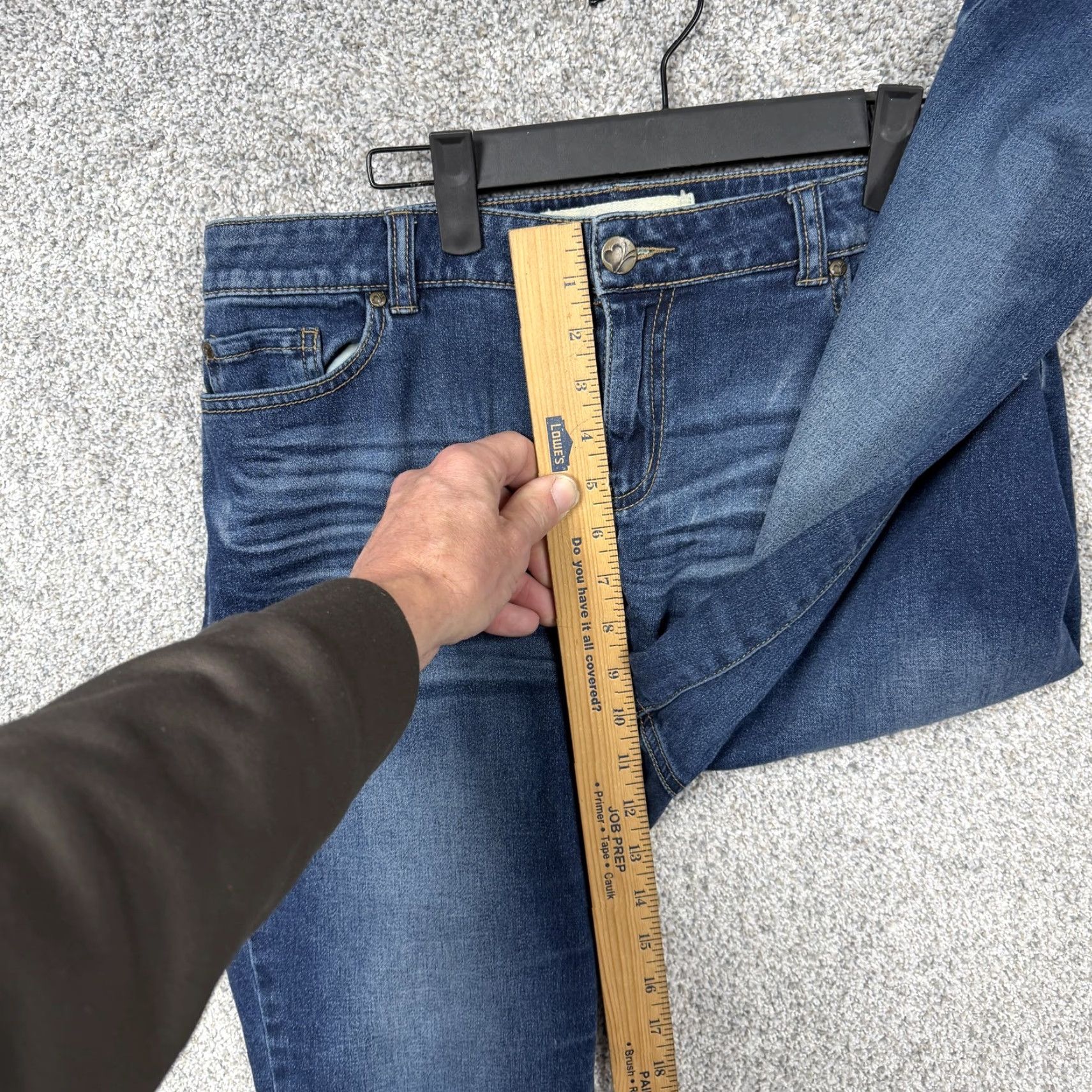 Vintage Fashion Bug Jeans Womens 10T 32x29.5 Blue Mid Rise Skinny Stretch Denim Whisker Jeans Size 32" / US 10 / IT 46 - 5 Thumbnail