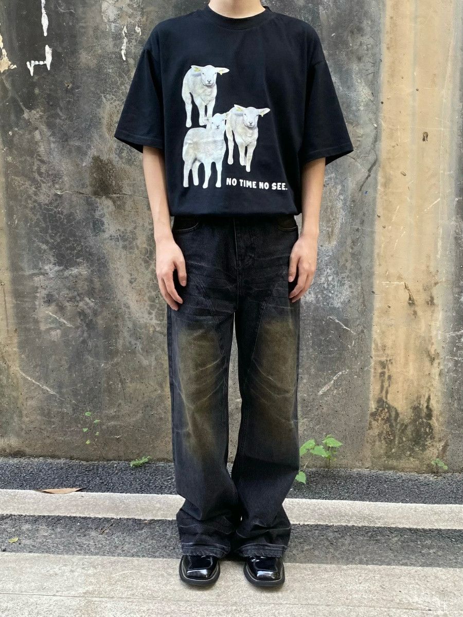 y2k dirty washed distressed jeans
