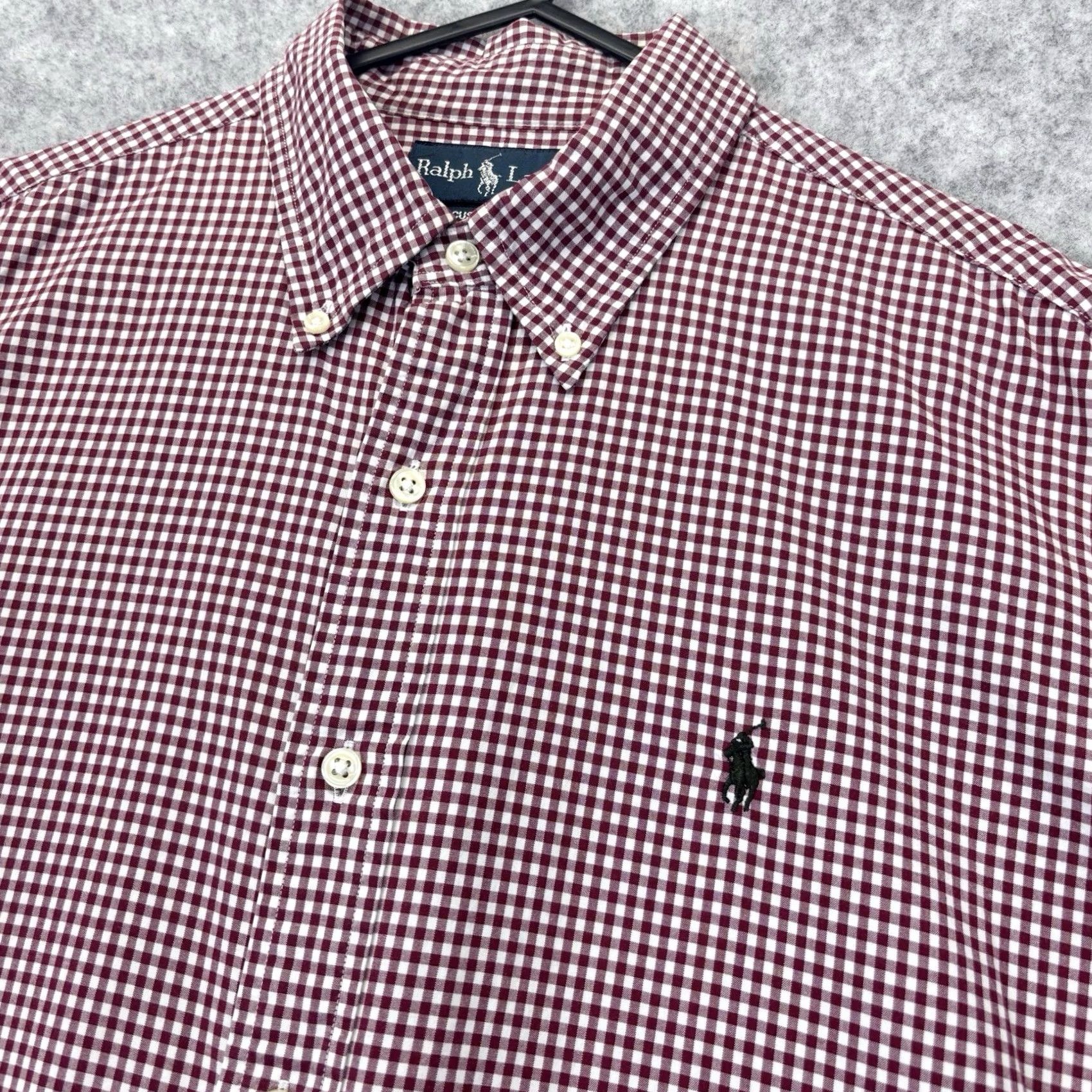 Ralph Lauren VINTAGE? No — Ralph Lauren Check Shirt Custom Fit Large Mens Red White Button Down Long Sleeve Casual Shirt Size US L / EU 52-54 / 3 - 3 Thumbnail