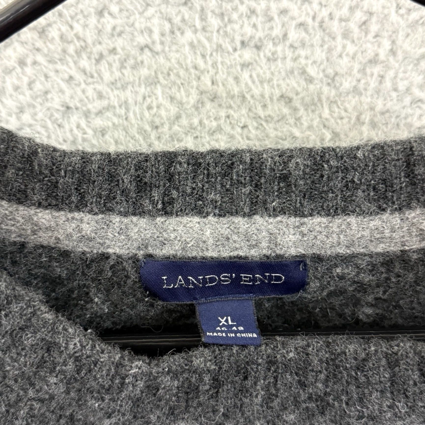 Lands' End VINTAGE Lands' End Sweater Men XL Gray Long Sleeve Knit Preppy Jumper Pullover Size US XL / EU 56 / 4 - 6 Thumbnail