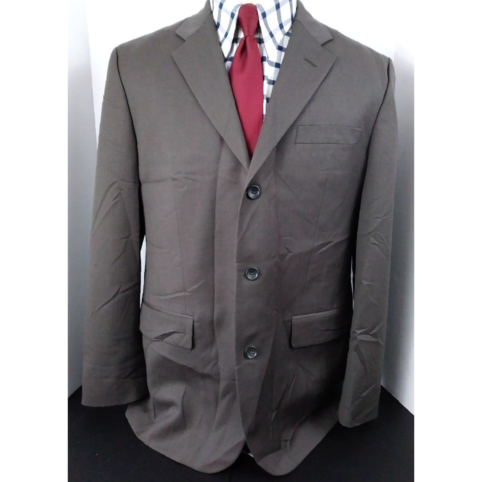 Banana Republic Banana Republic Blazer Mens 42R Brown Three-Button Single Vent Wool Jacket Coat Size 42R - 2 Thumbnail