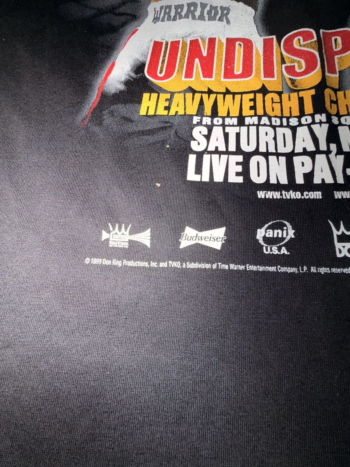 Rap Tees Vintage 1999 Holyfield Vs Lewis Boxing Promo tee Size US XL / EU 56 / 4 - 6 Thumbnail