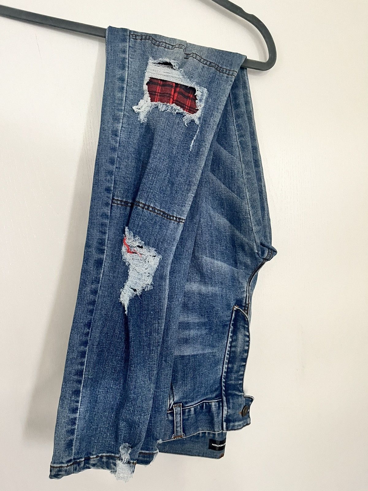 Levi's × Vintage Flannel Patched Distressed Denim Jeans Size US 36 / EU 52 - 2 Thumbnail