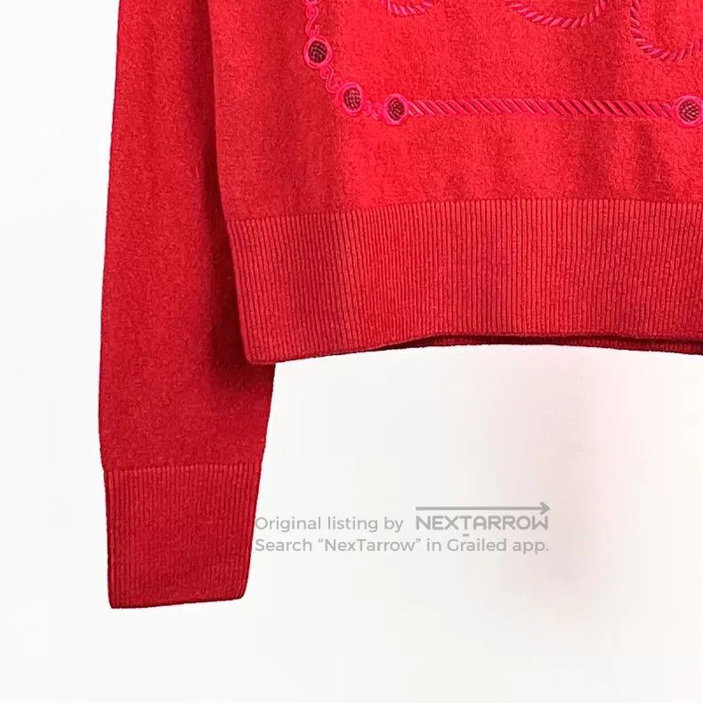 Hermes Hermes Red Round Neck Knit Top Size XXS / US 00 / IT 34 - 4 Thumbnail