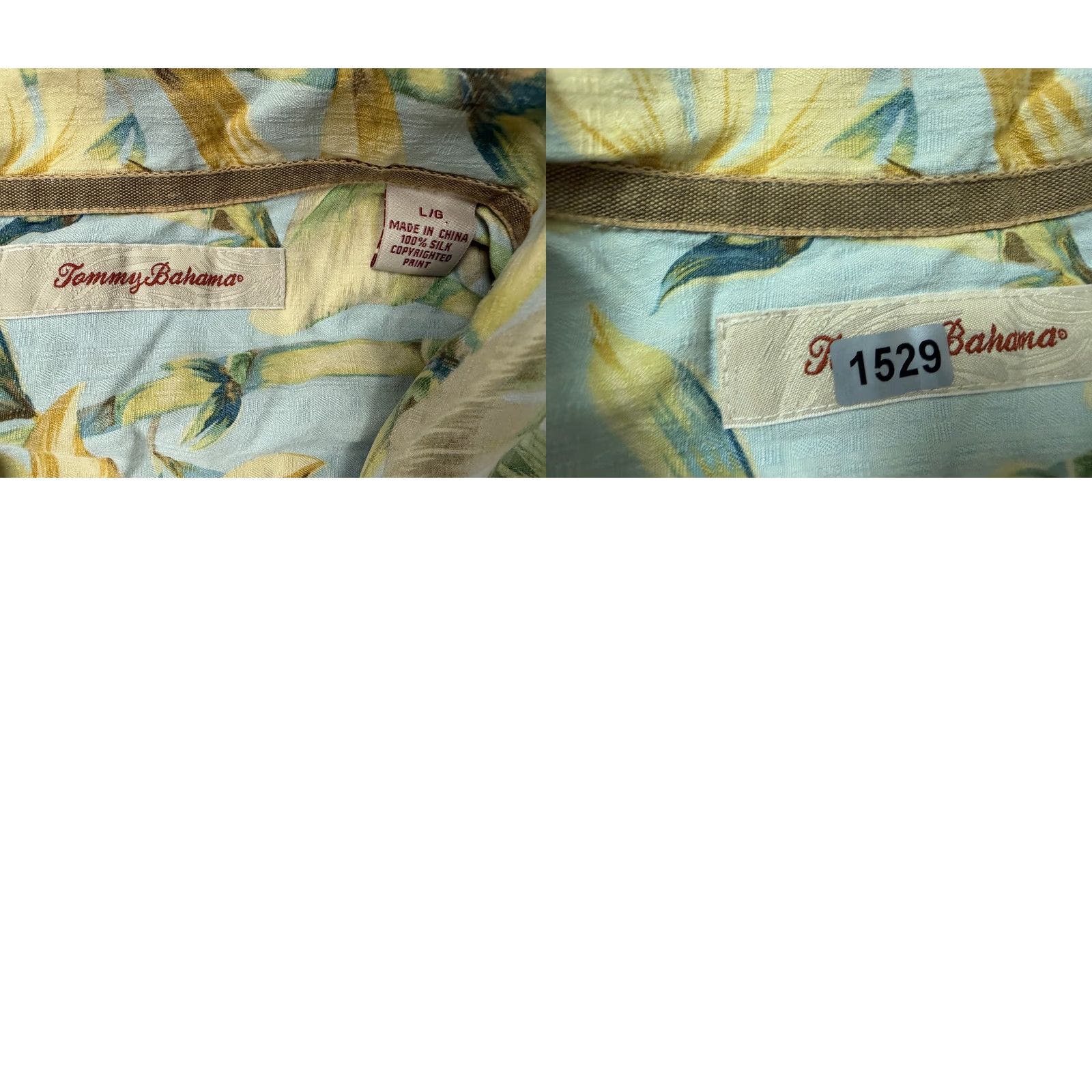 Tommy Bahama Tommy Bahama Shirt Men Large Silk Hawaiian Bamboo Floral Leaf Camp Collar Aloha Shirt Size US L / EU 52-54 / 3 - 10 Thumbnail
