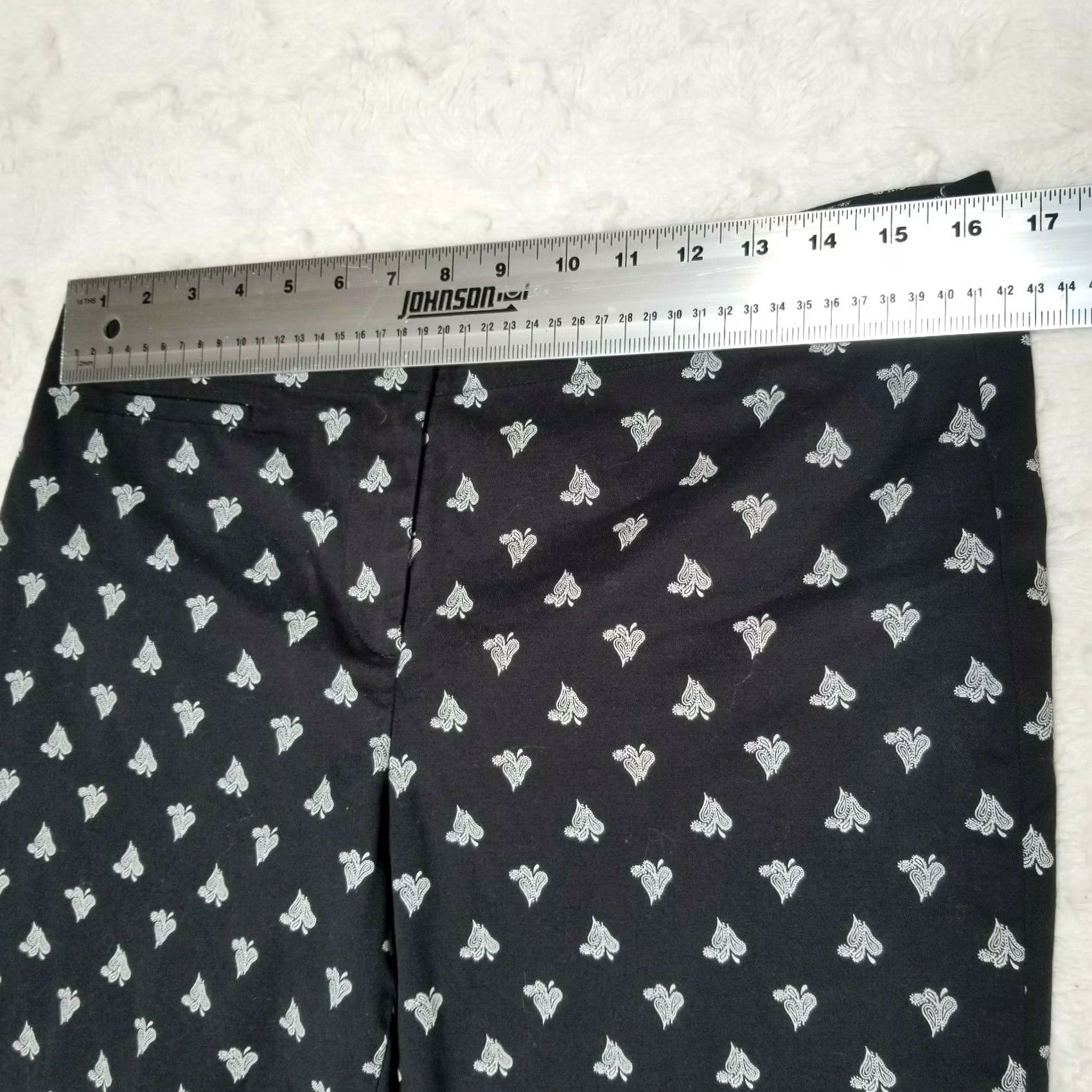 J. Jill J.Jill Womens Black White Paisley Print Crop Trouser Pants Size 10 Straight Leg Size 32" / US 10 / IT 46 - 4 Thumbnail