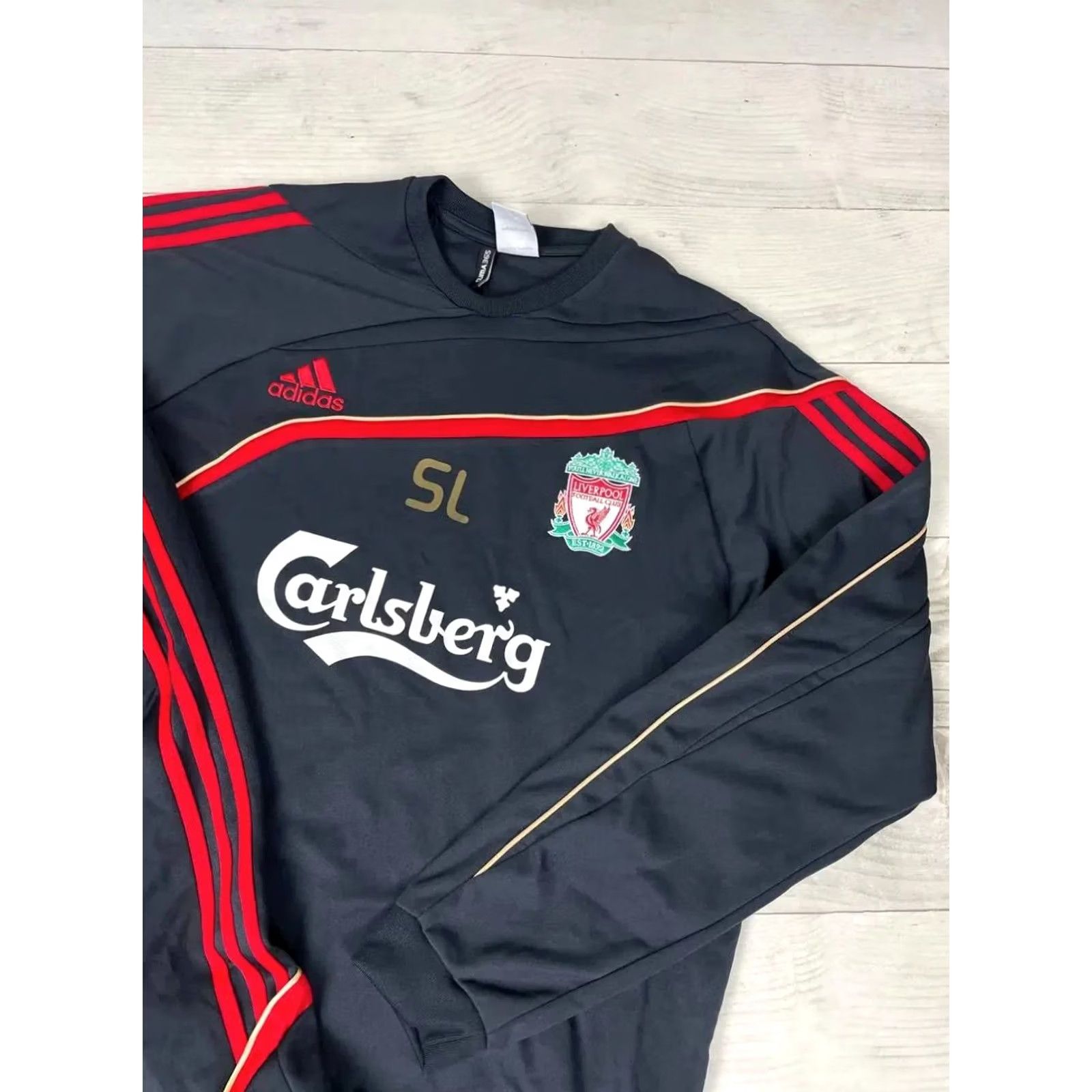 Adidas VINTAGE Adidas Liverpool Tracksuit Jacket Pants Men Size L Black Adidas Tracksuit Men L Black Football 2009 2010 Size 42R - 4 Thumbnail