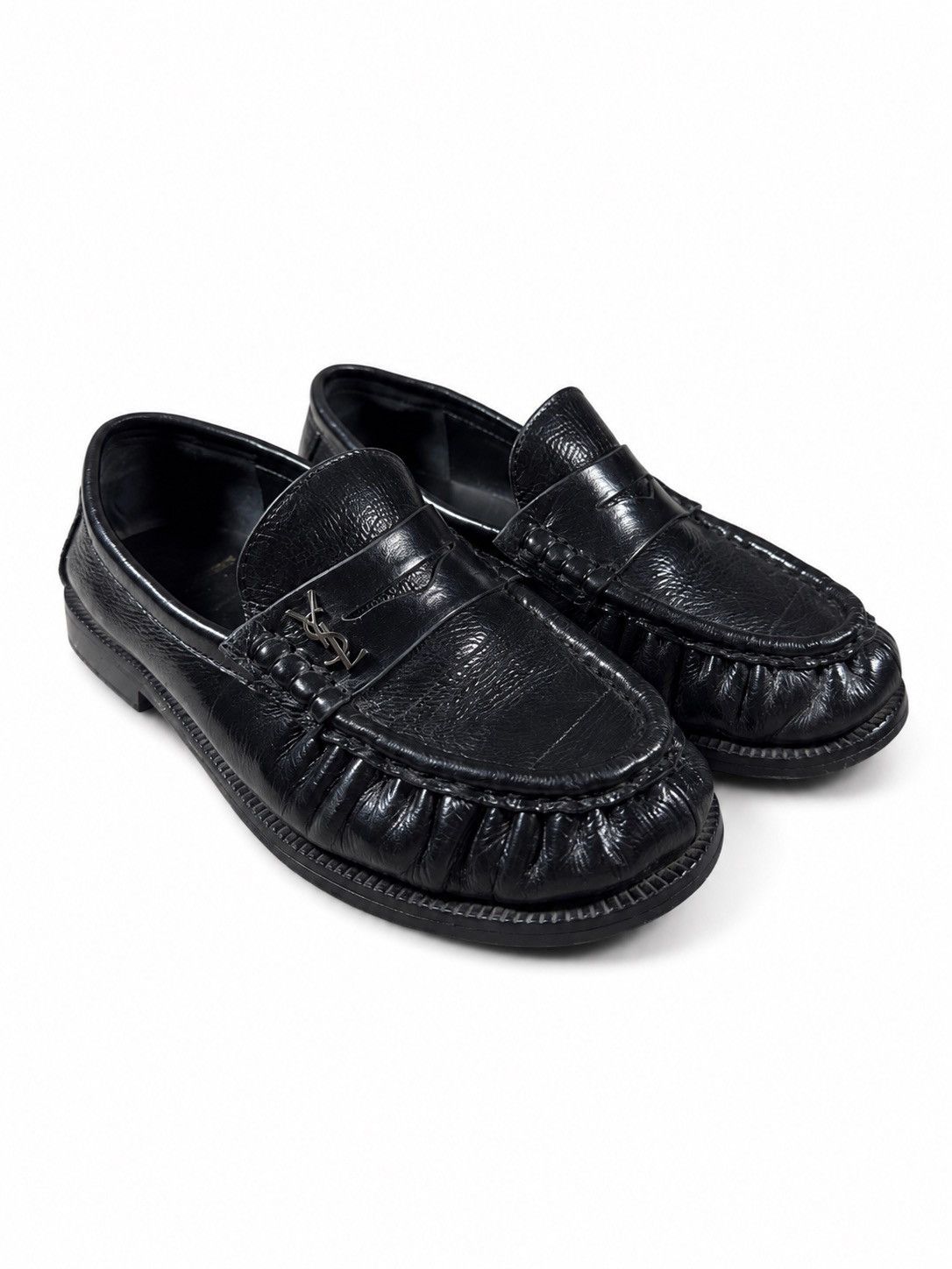 Saint Laurent Paris Saint Laurent Leather Loafers – Black Size US 5 / IT 35 - 1 Thumbnail