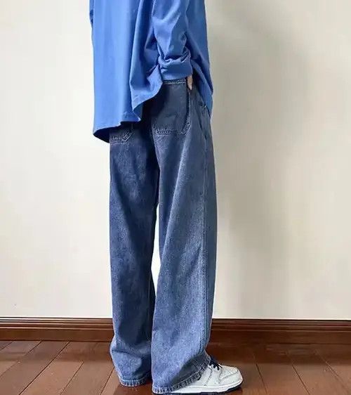 Jean Blue Color Straight Denim Baggy Pant Size US 29 - 2 Thumbnail