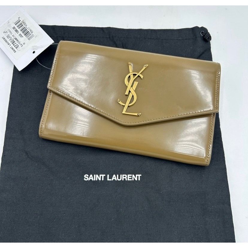 Yves Saint Laurent Saint Laurent Ysl Tan Leather Clutch/chain wallet Size ONE SIZE - 1 Thumbnail