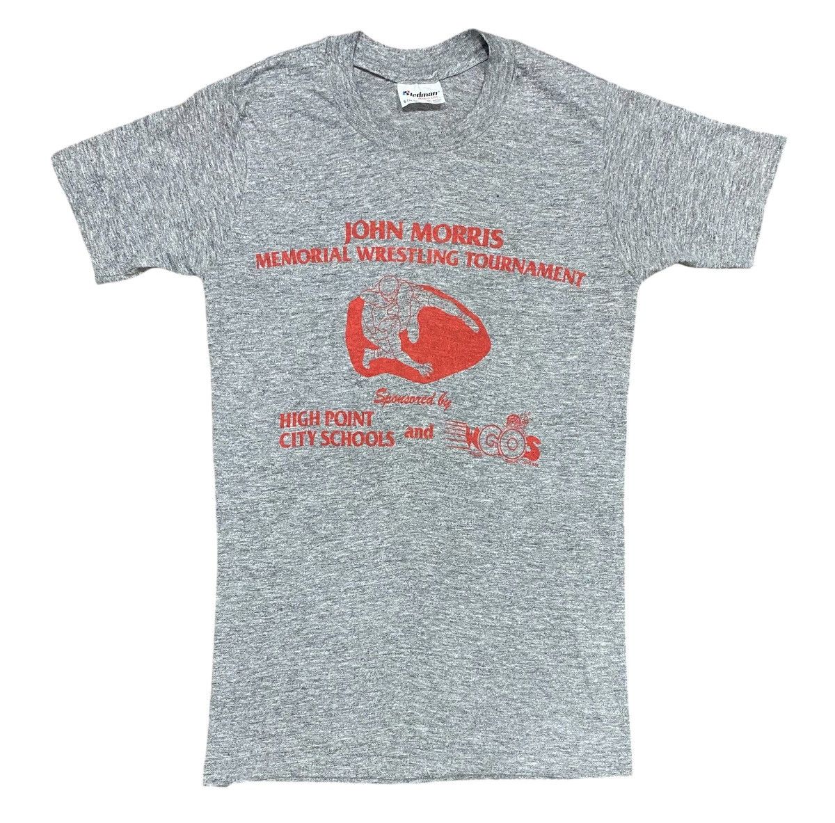 Vintage Vintage STEDMAN JOHN MORRIS T Shirt Heather Gray Size US S / EU 44-46 / 1 - 1 Thumbnail