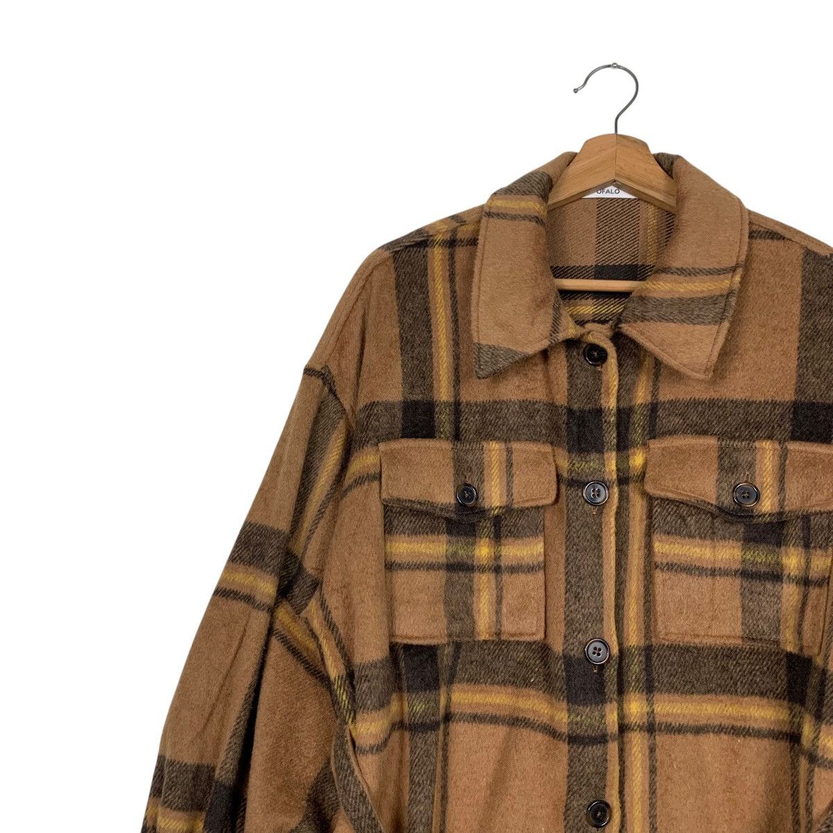 Japanese Brand OFALO Checked Belted Flannel Jacket #2438-C109 Size M / US 6-8 / IT 42-44 - 6 Thumbnail