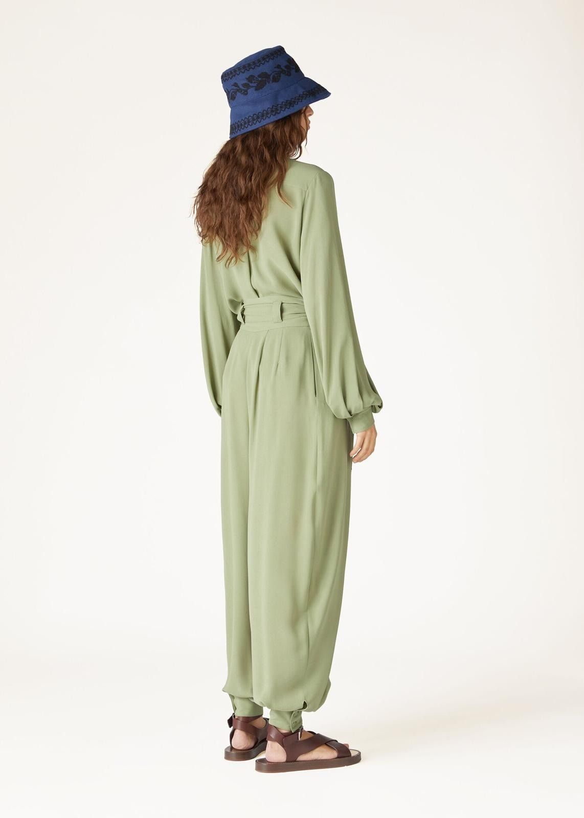 Loro Piana o1srvl11e0725 FAN8266 Sheryl Silk Shirt in Green Size XS / US 0-2 / IT 36-38 - 5 Thumbnail