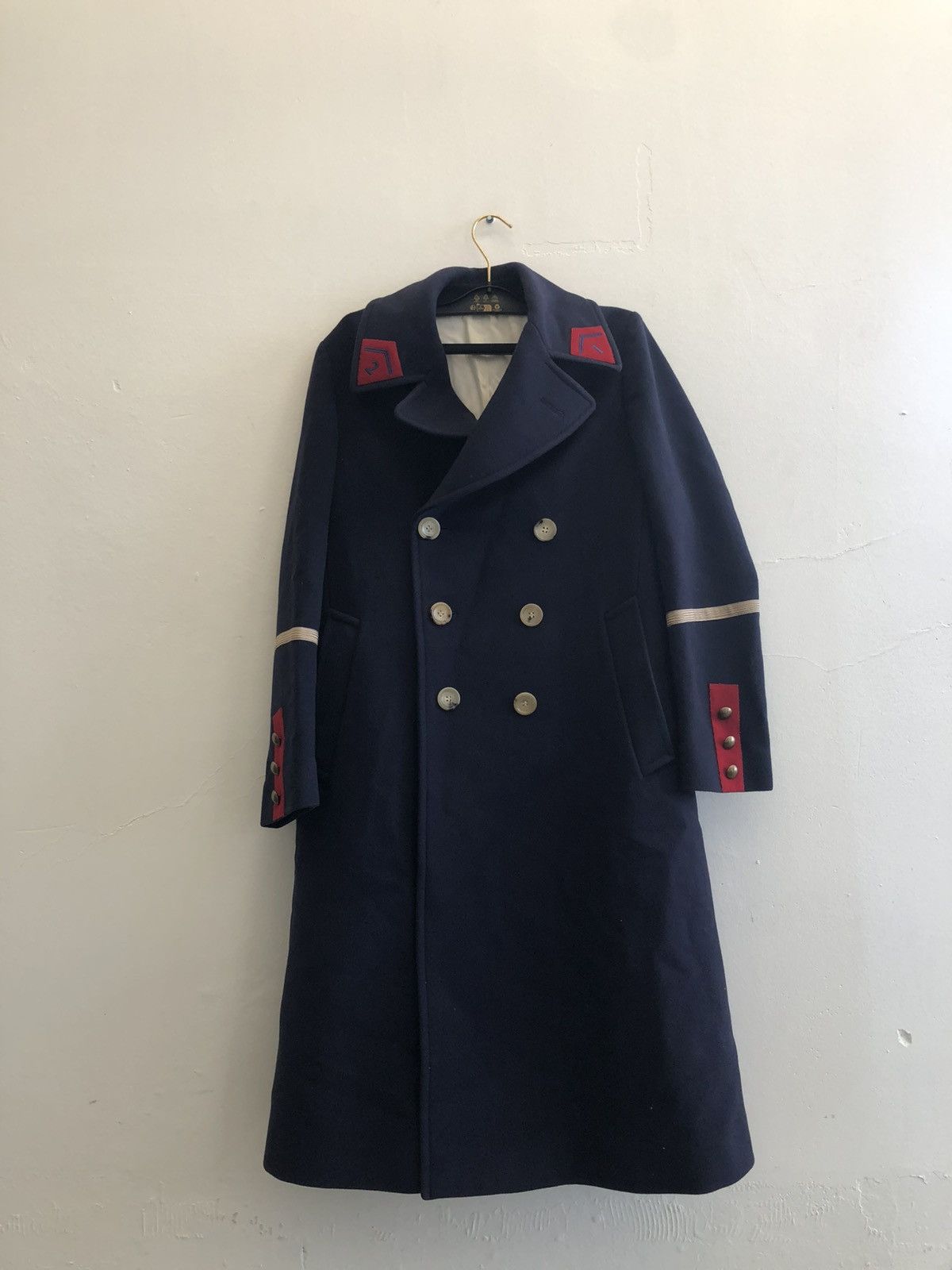 Gucci Gucci wool 5000$ navy military Embroidery Wool Overcoat 38R Size US S / EU 44-46 / 1 - 1 Thumbnail