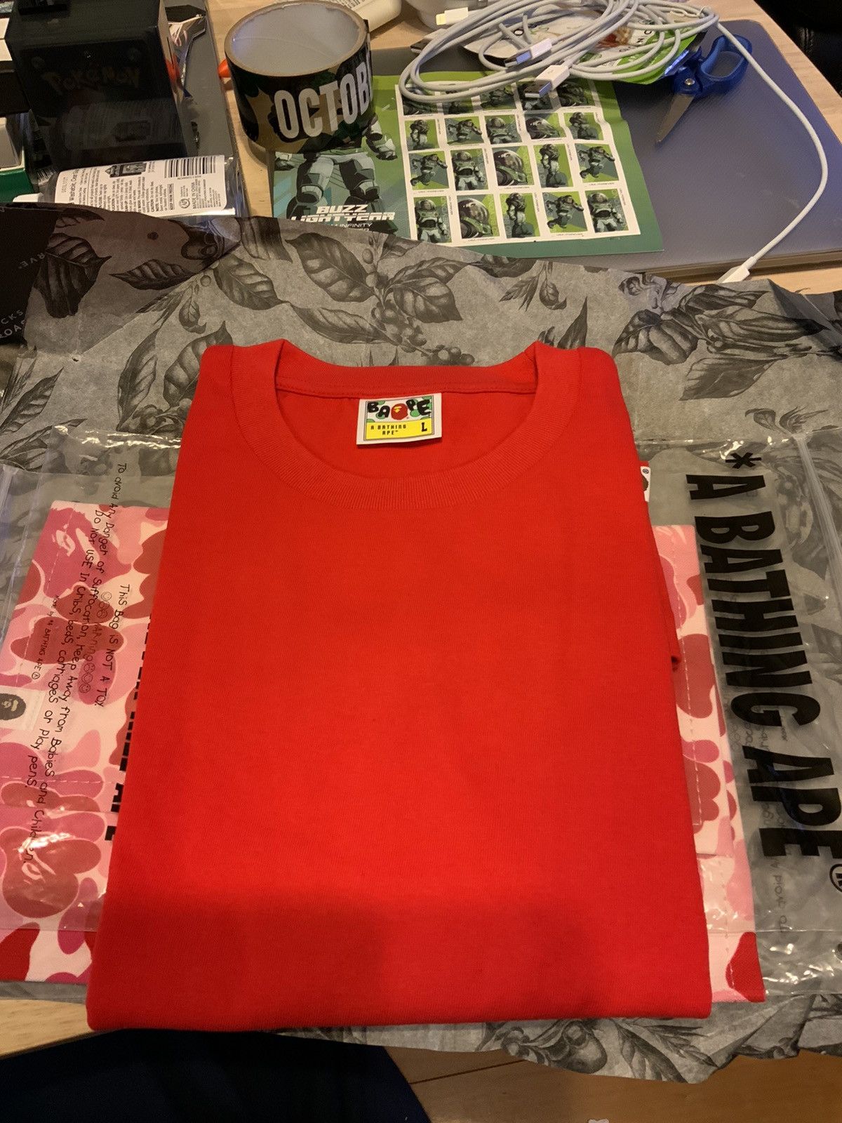 Bape A BATHING APE Side Shark Tee SIZE L Size US L / EU 52-54 / 3 - 2 Thumbnail