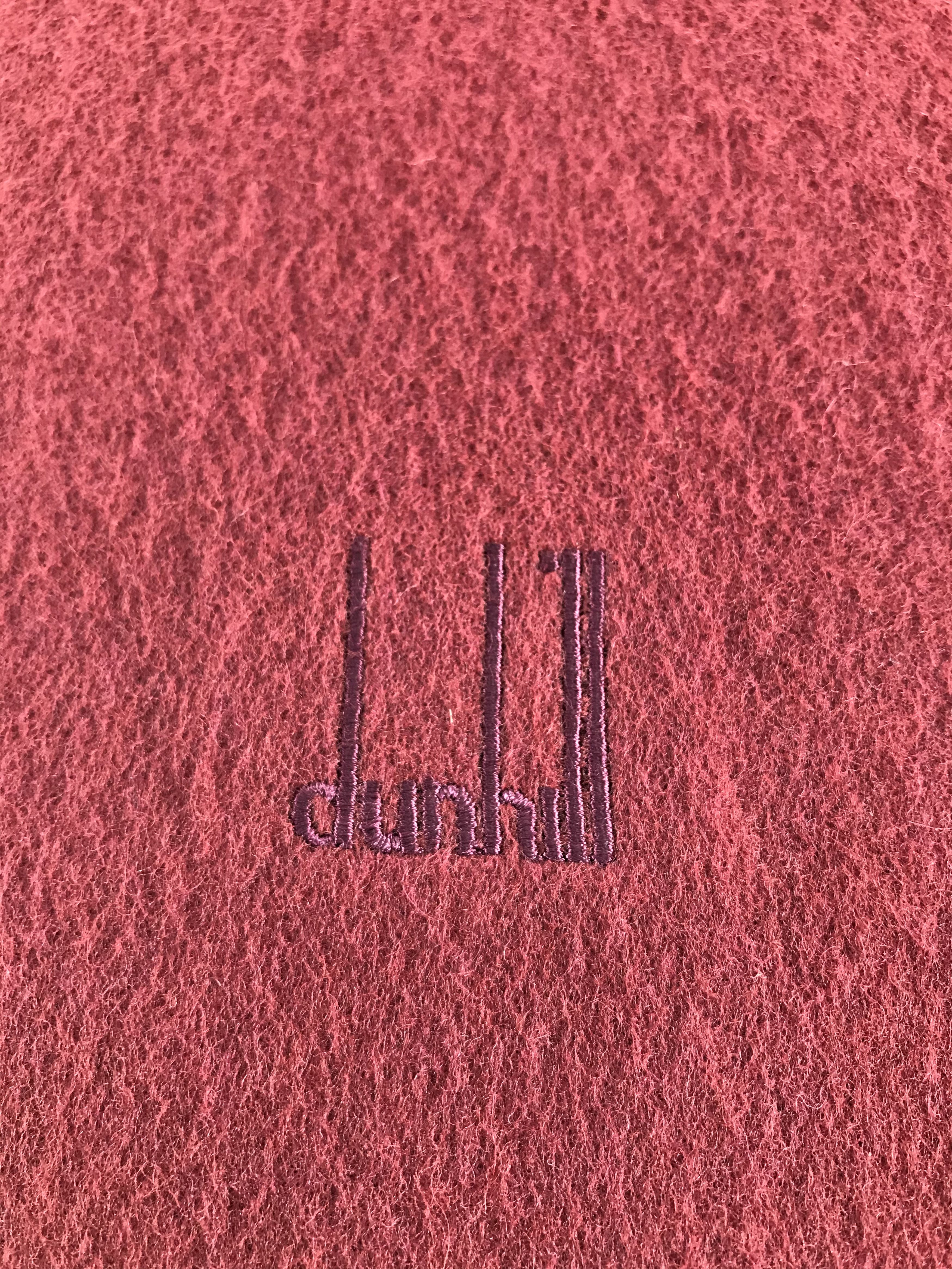 Alfred Dunhill Dunhill Burgundy Wool Scarf Muffler V220 Size ONE SIZE - 4 Thumbnail