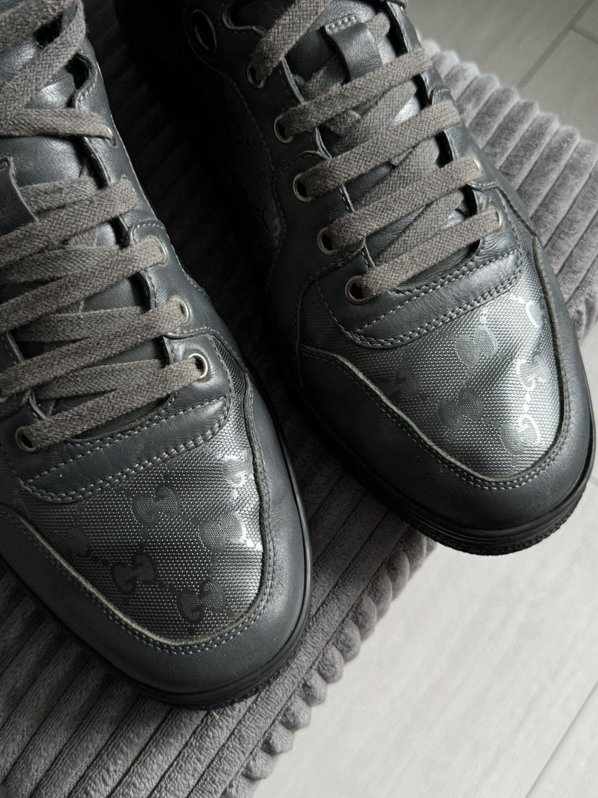 Gucci Gucci GG Monogram Leather High Top Sneakers Size US 9.5 / EU 42-43 - 4 Thumbnail