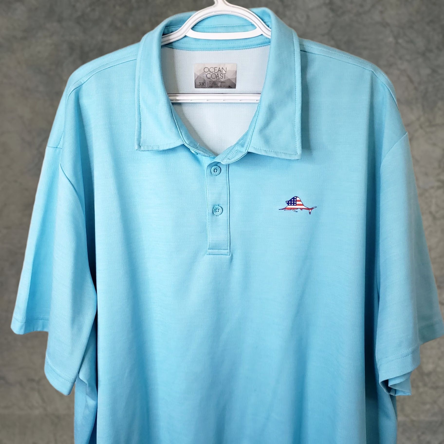 Vintage Ocean & Coast Polo Shirt Men 3XL Blue Short Sleeve Wicking Collared Button 61" Chest Fish Logo Logo Accent Casual Golf Beach Activewear Workwear Size US XXL / EU 58 / 5 - 1 Thumbnail